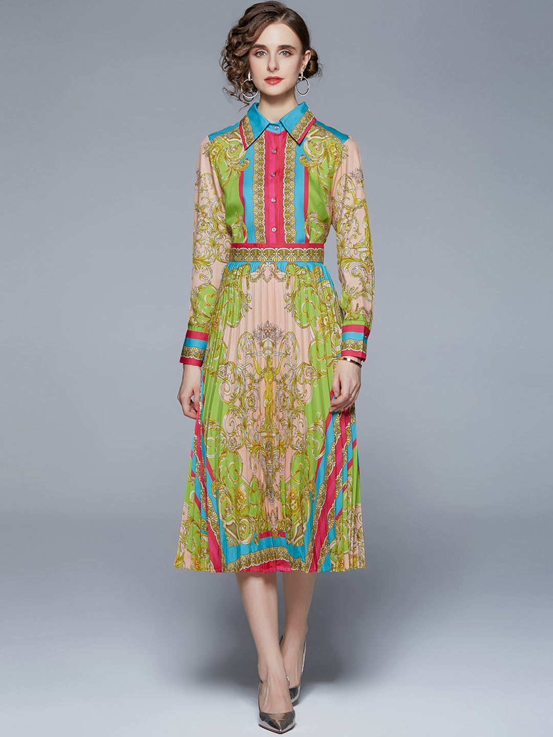 

JC Collection Women Green & White Floral Printed Co-Ords
