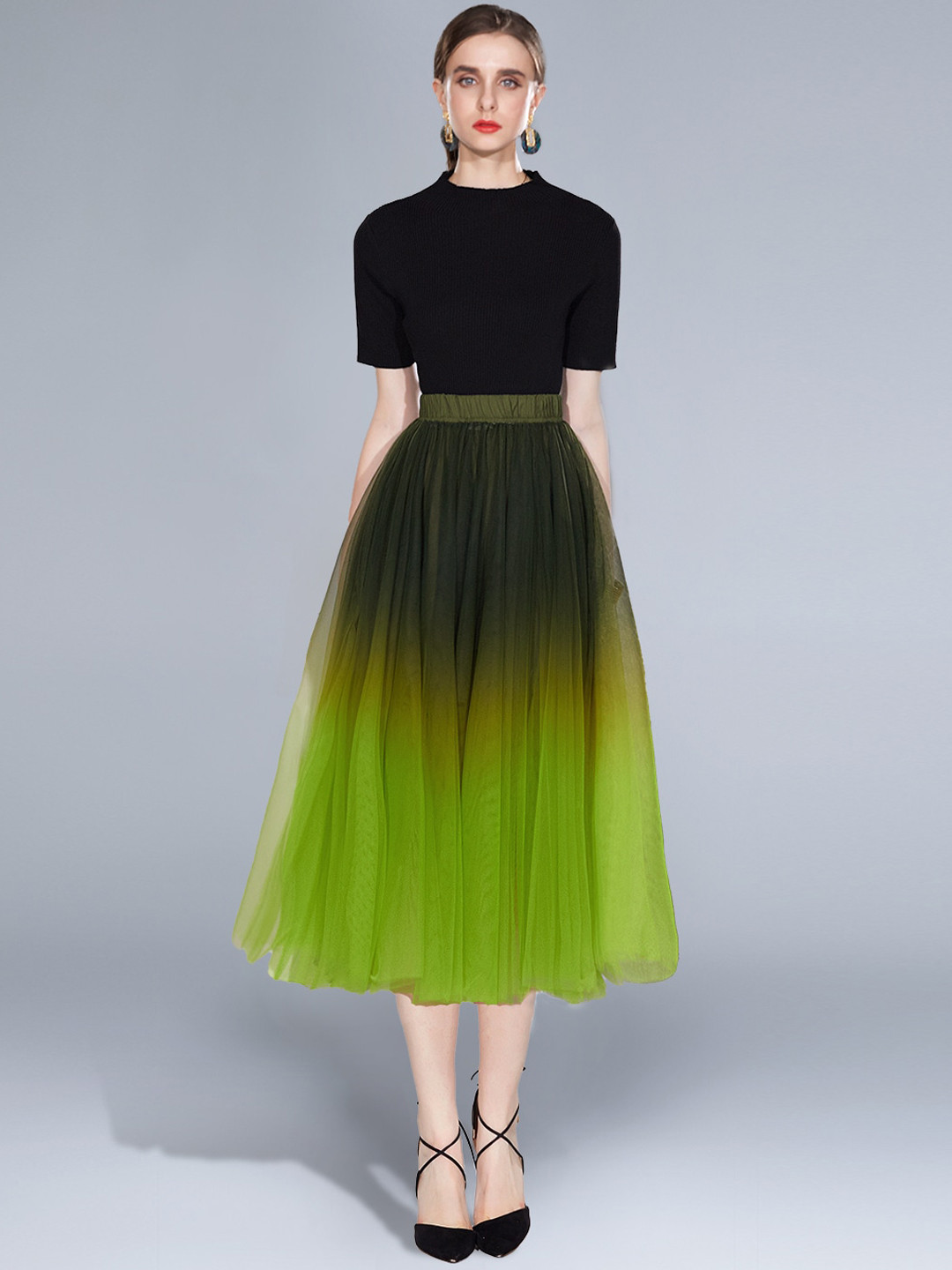 

JC Collection Women Black & Green Solid Co-Ords