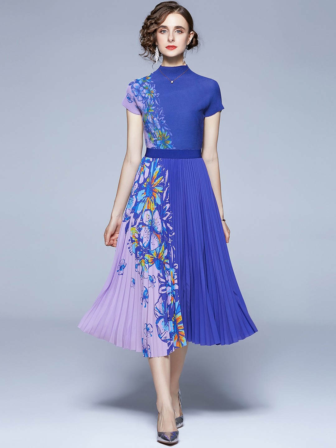 

JC Collection Women Blue & Purple Floral Printed Co-Ords