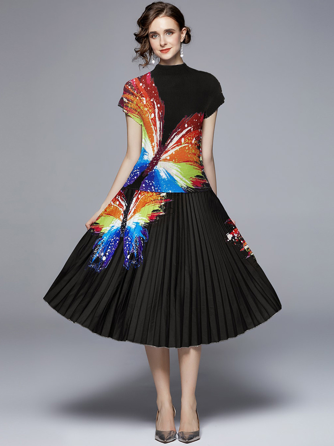 

JC Collection Women Black & Blue Conversational Printed Co-Ords