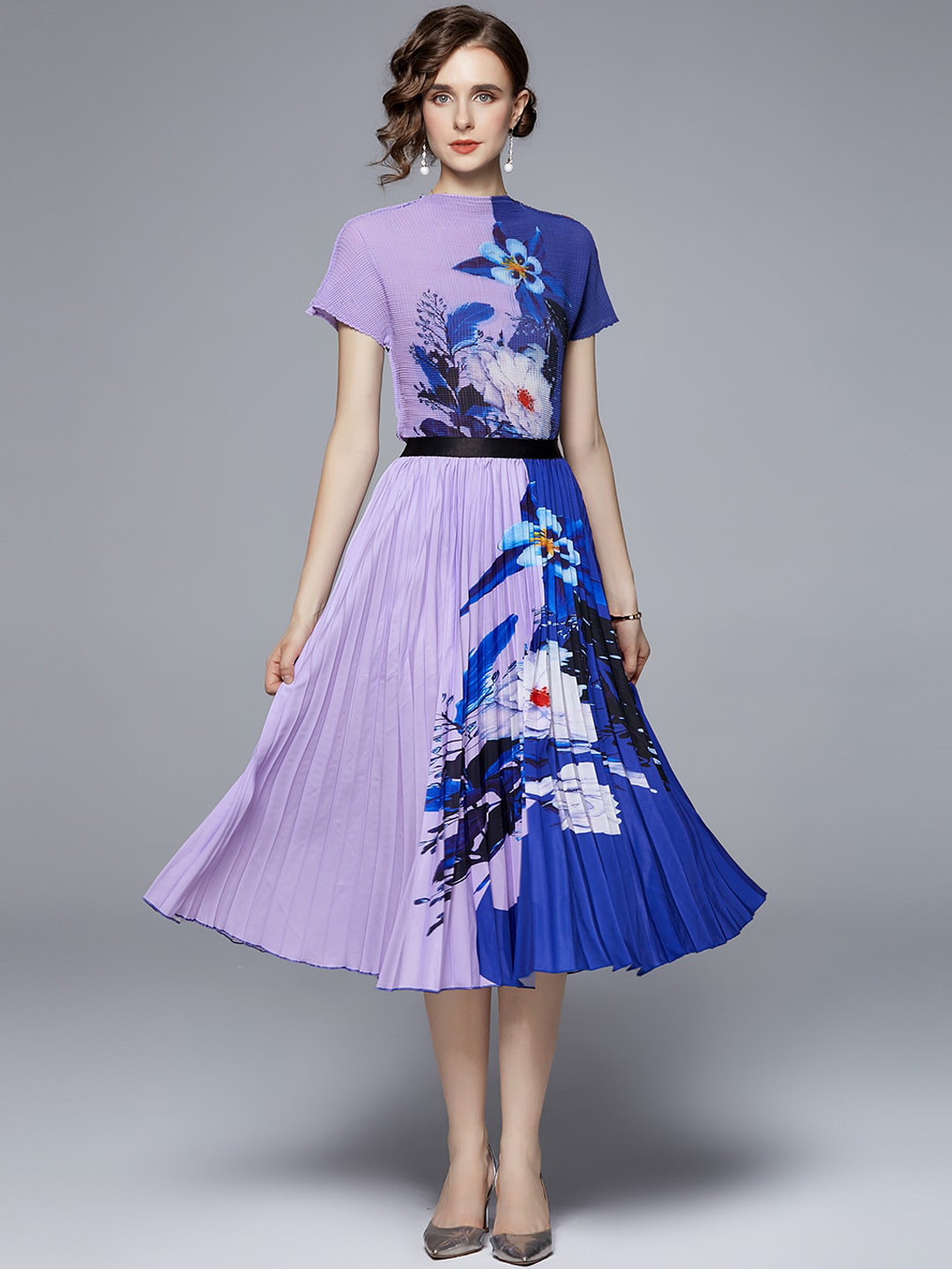 

JC Collection Women Purple & Blue Printed Co-ords