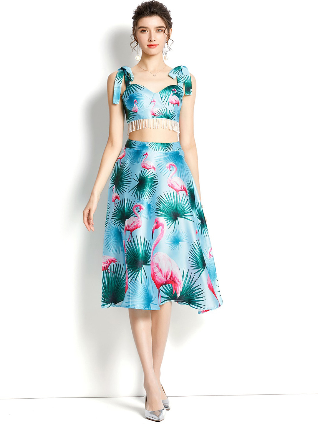 

JC Collection Women Blue & Green Printed Co-ords