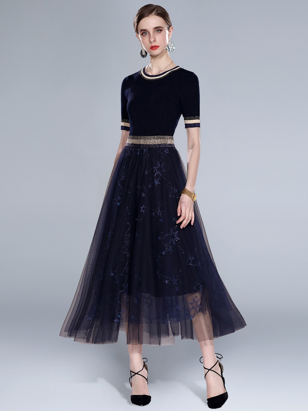 

JC Collection Women Navy Blue Solid Co-ords