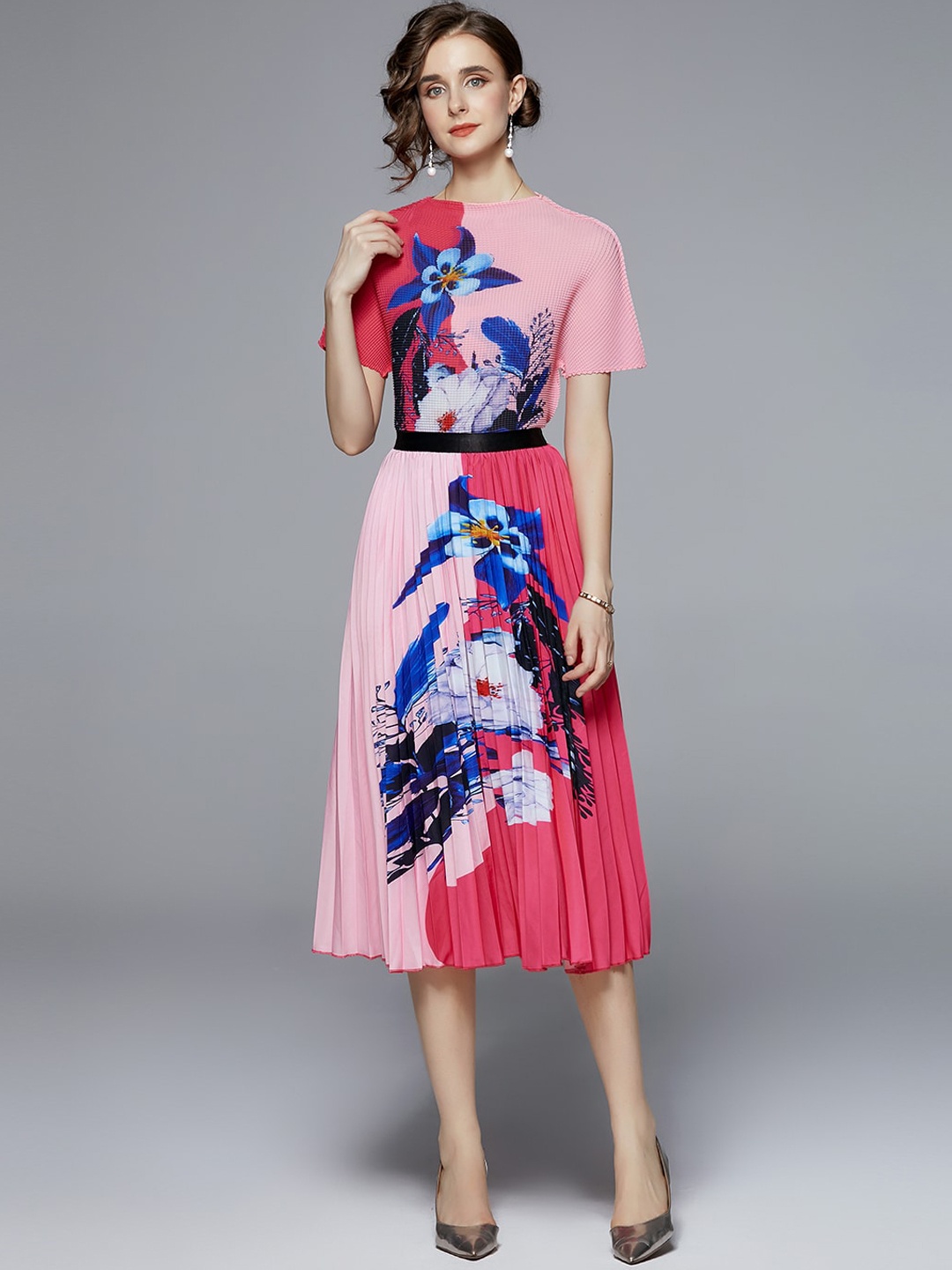 

JC Collection Women Pink & Blue Printed Co-ords