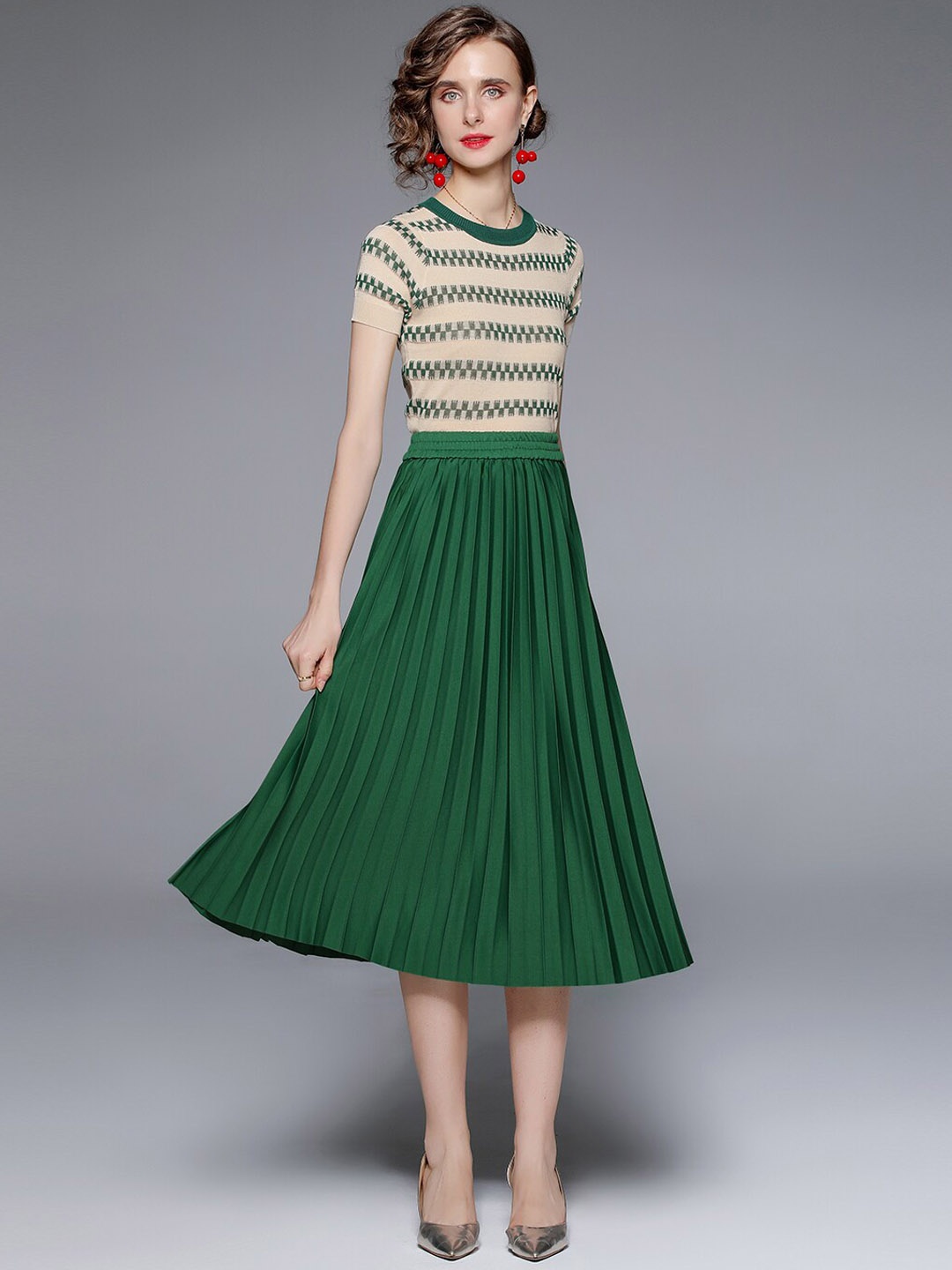 

JC Collection Women Green Printed Co-ords
