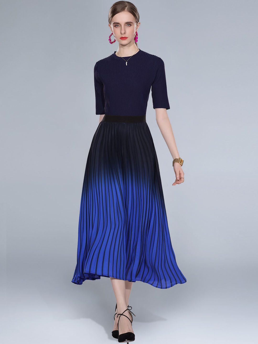 

JC Collection Women Navy Blue Solid Co-ords