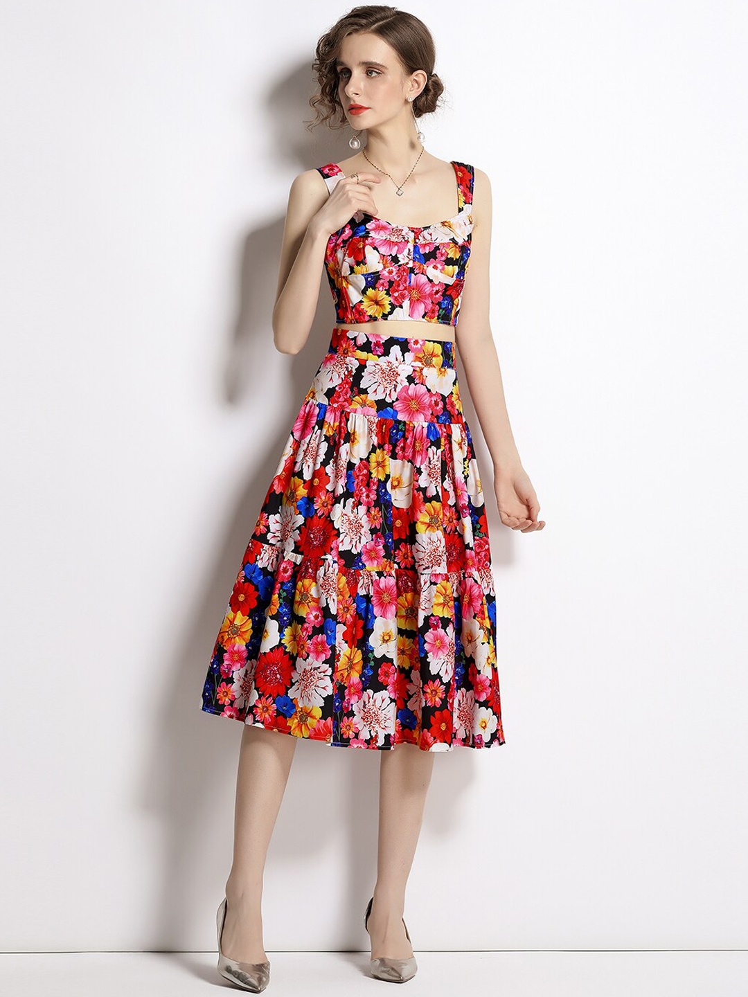 

JC Collection Women Red & Pink Printed Co-Ords