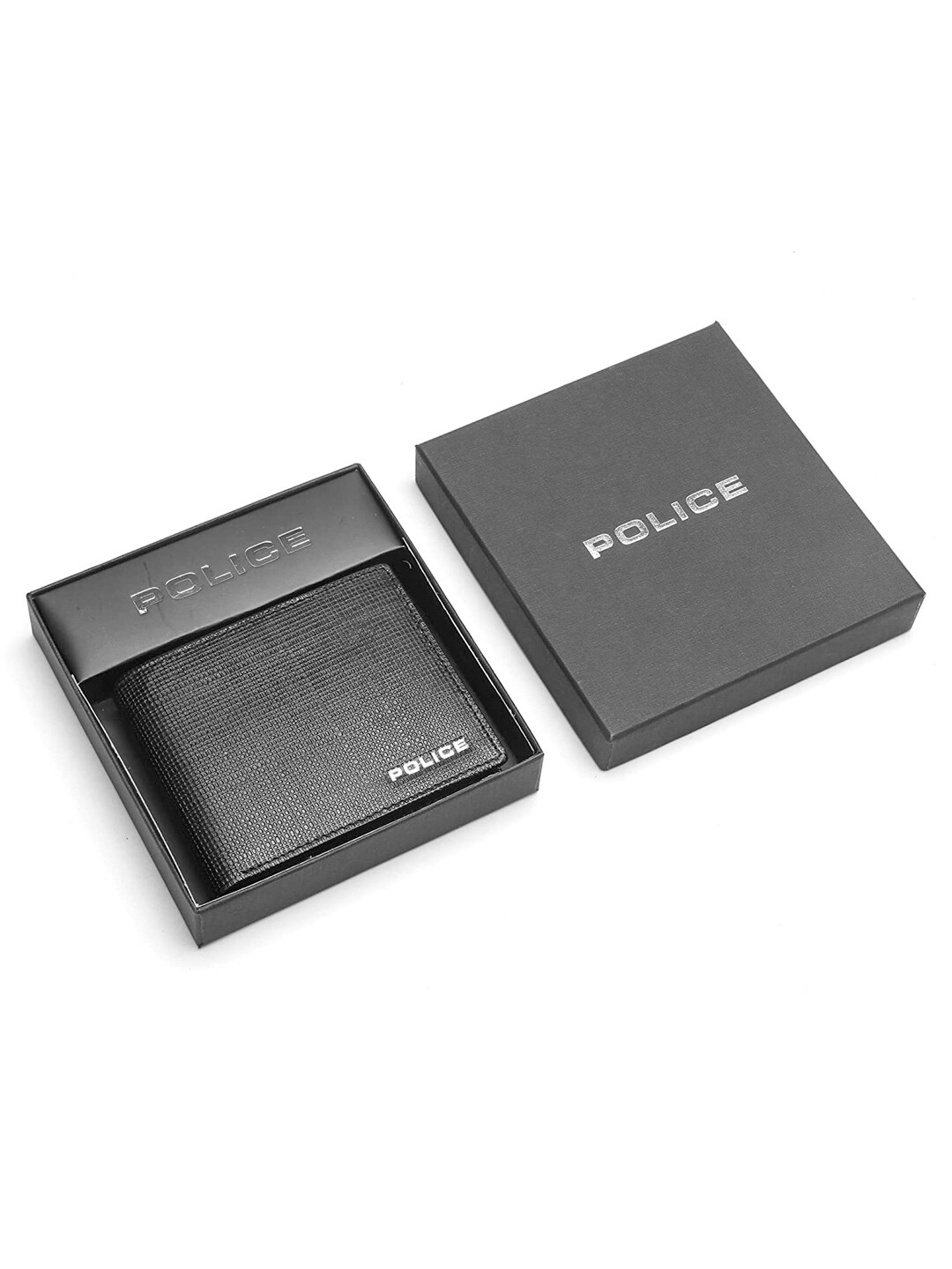 

Police Men Textured Leather Two Fold Wallet, Black