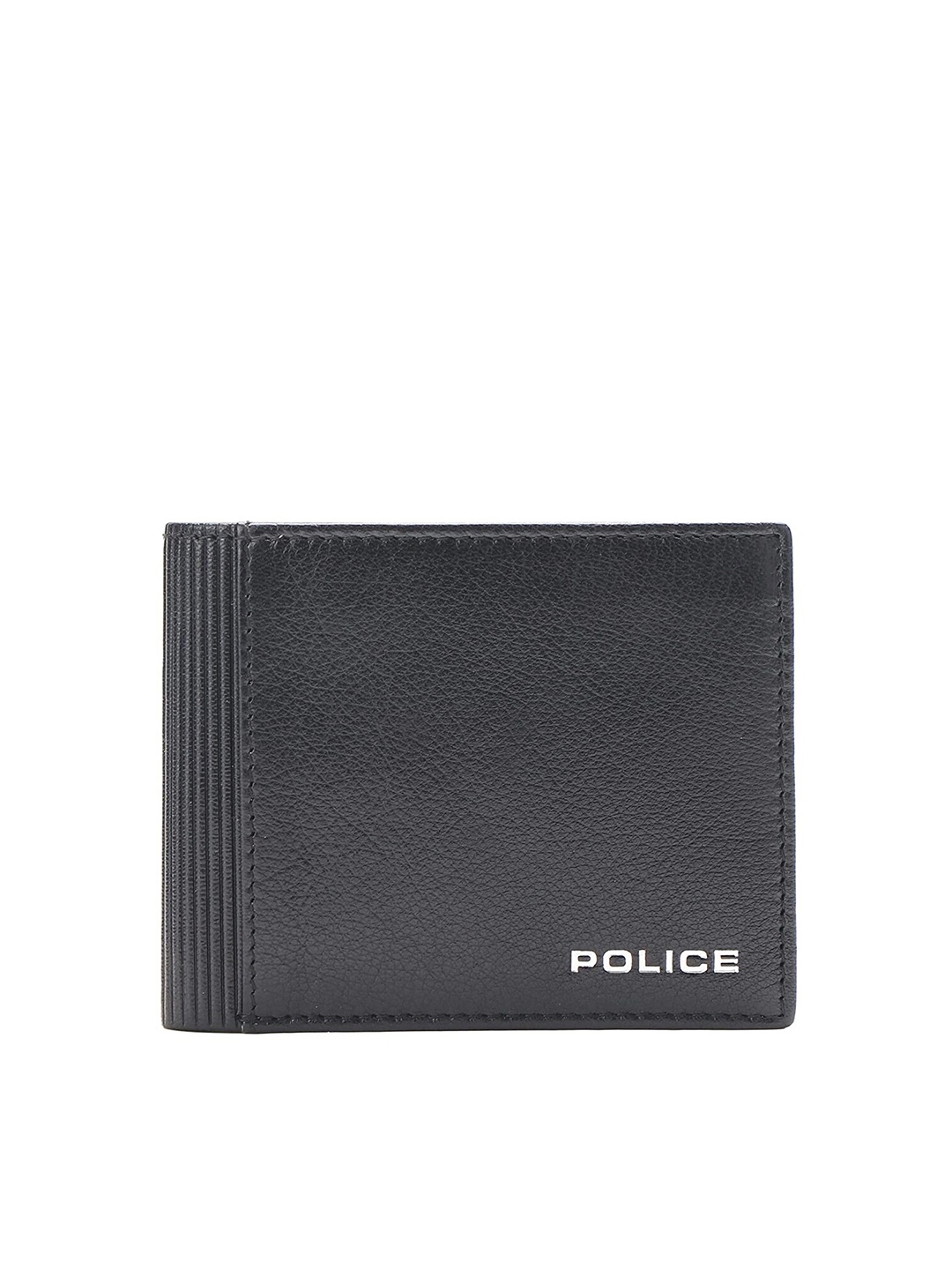 

Police Men Textured Leather Two Fold Wallet, Black