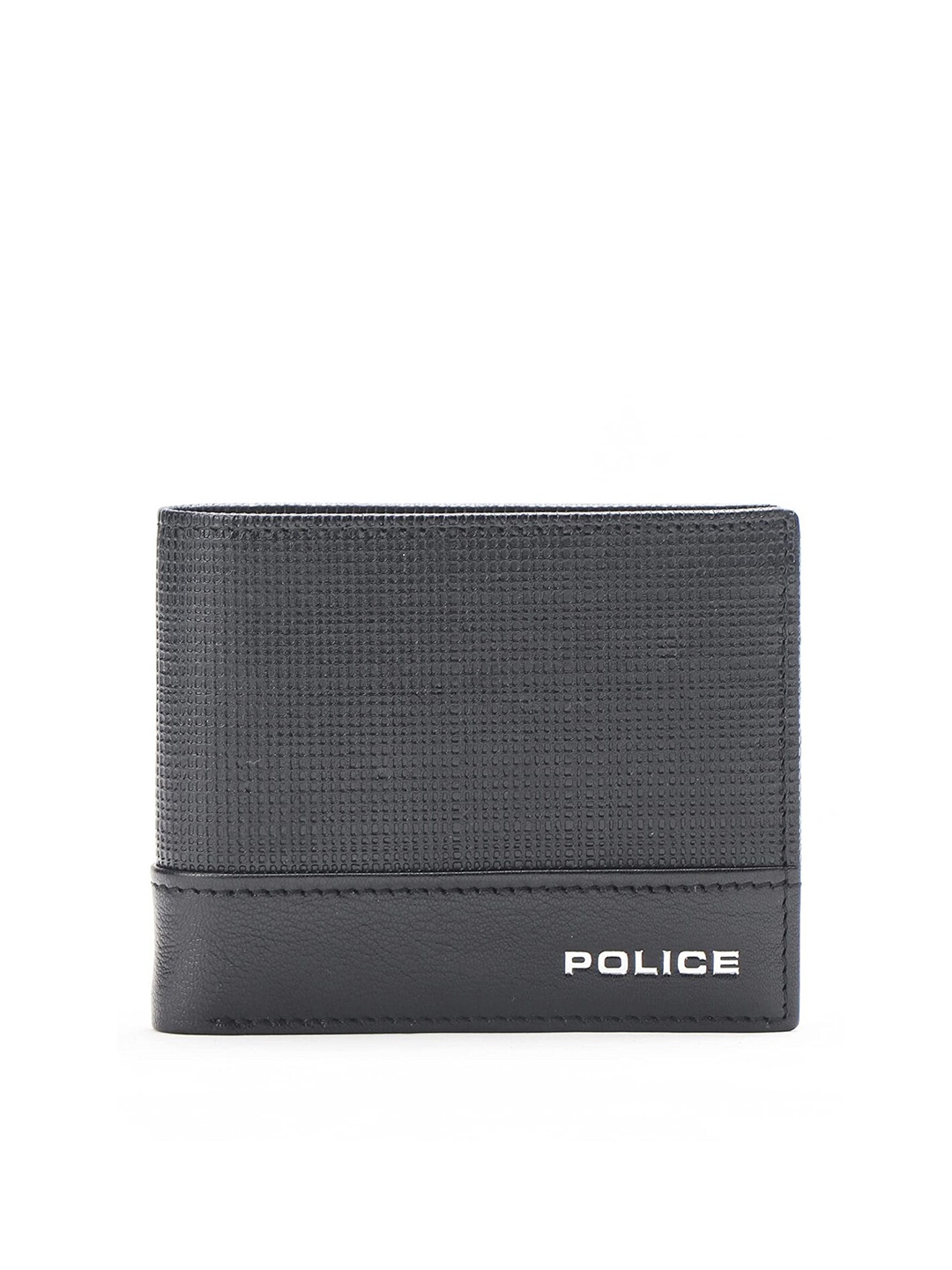 

Police Men Textured Leather Two Fold Wallet, Black
