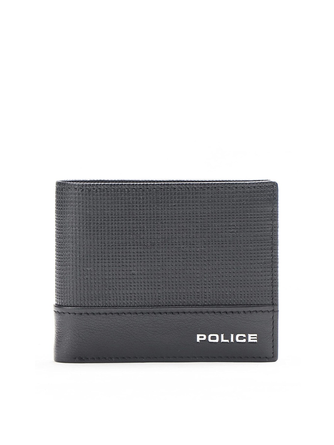 

Police Men Textured Leather Two Fold Wallet, Black