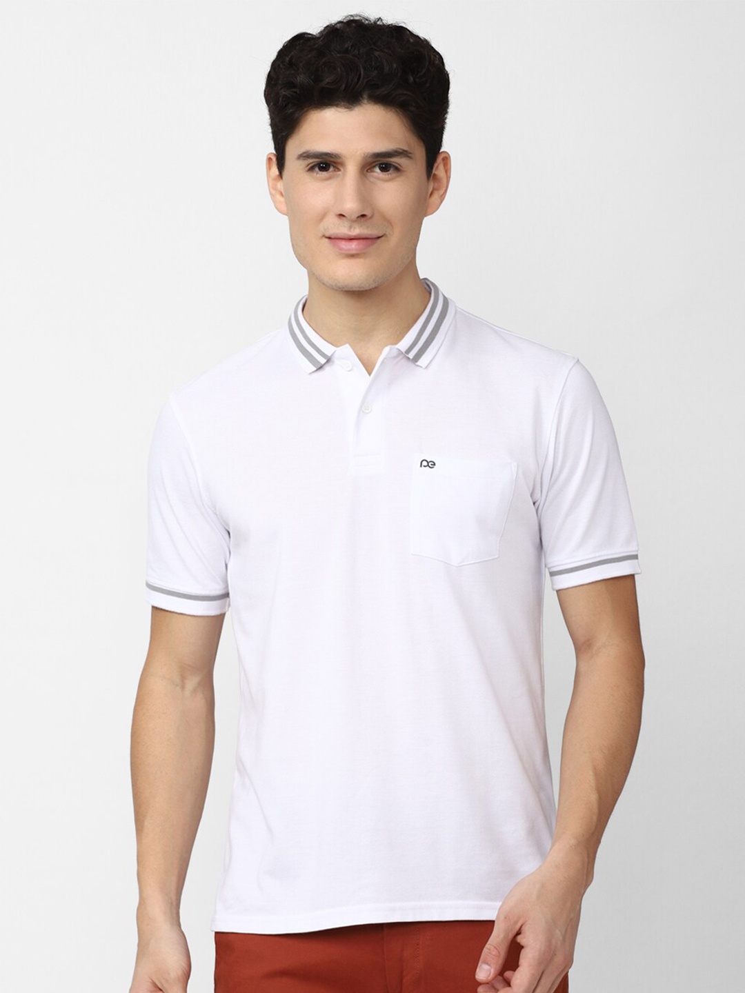 

Peter England Casuals Men White Polo Collar T-shirt