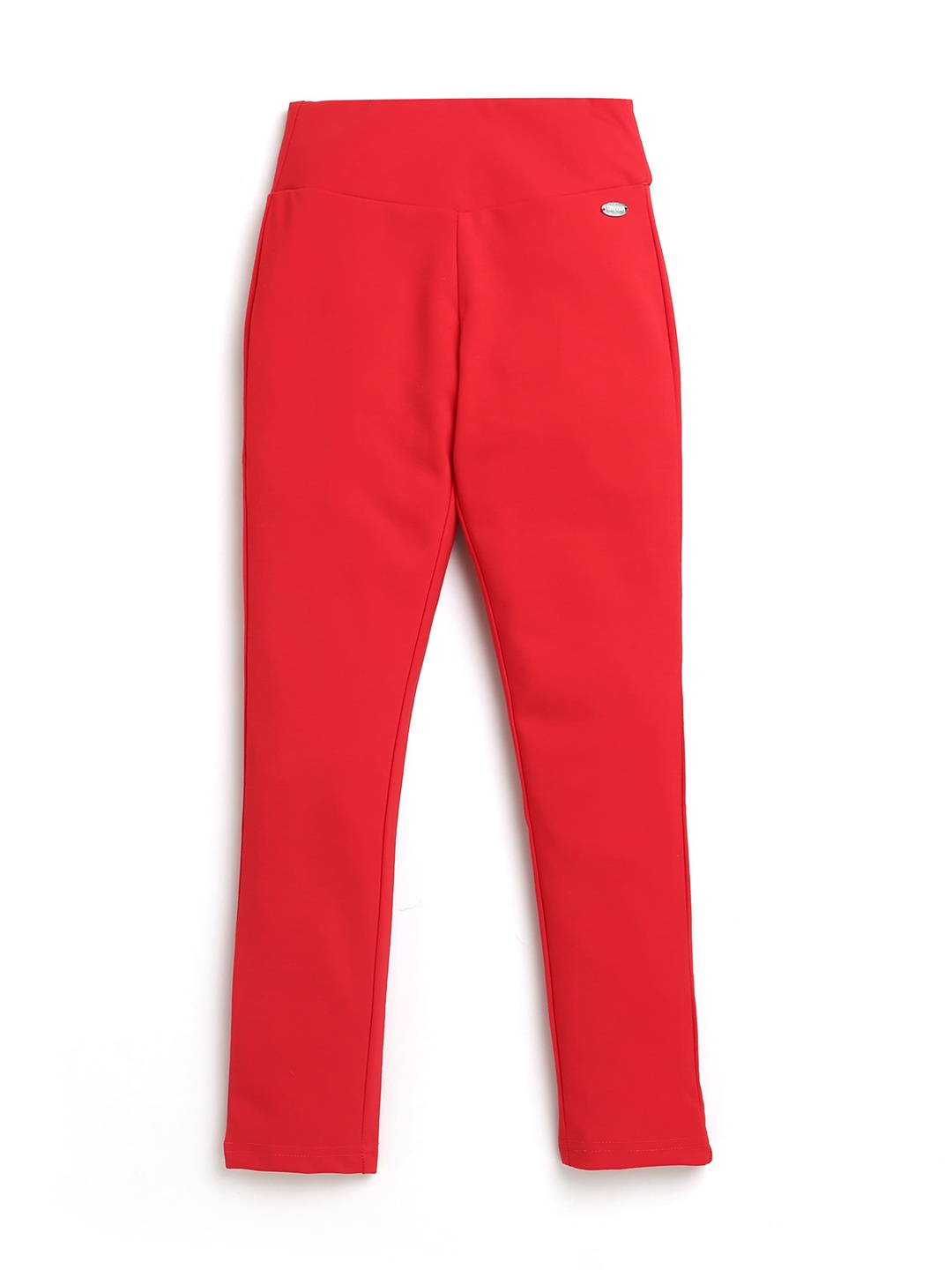 

Tiny Girl Infants Girls Red Solid Cotton Treggings
