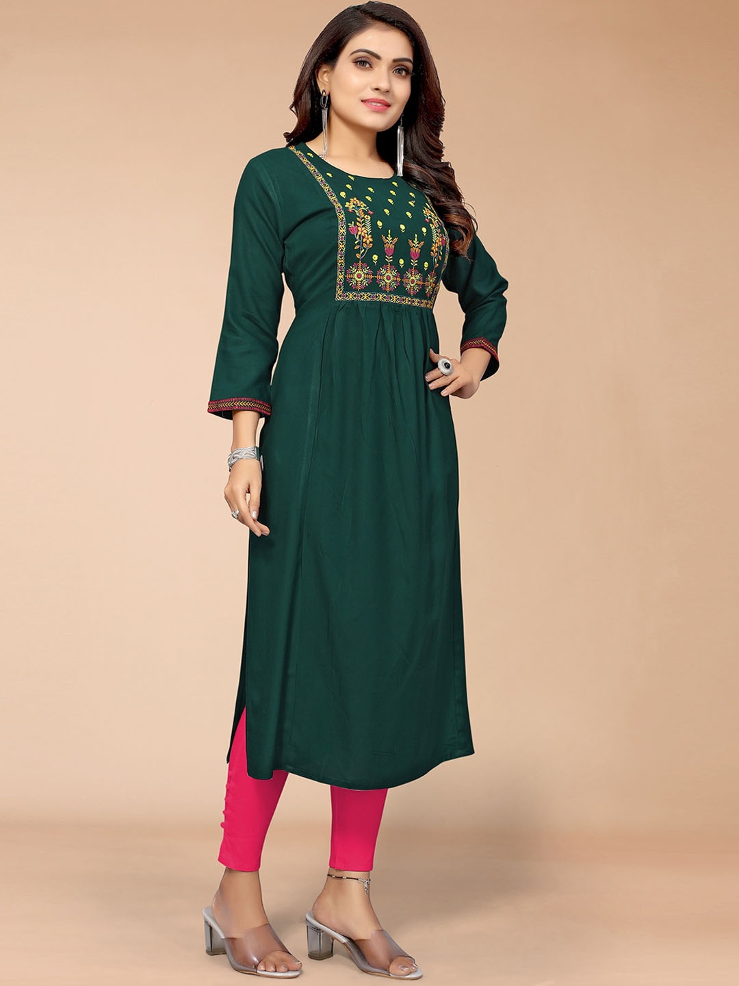 

KALINI Women Green Kurta