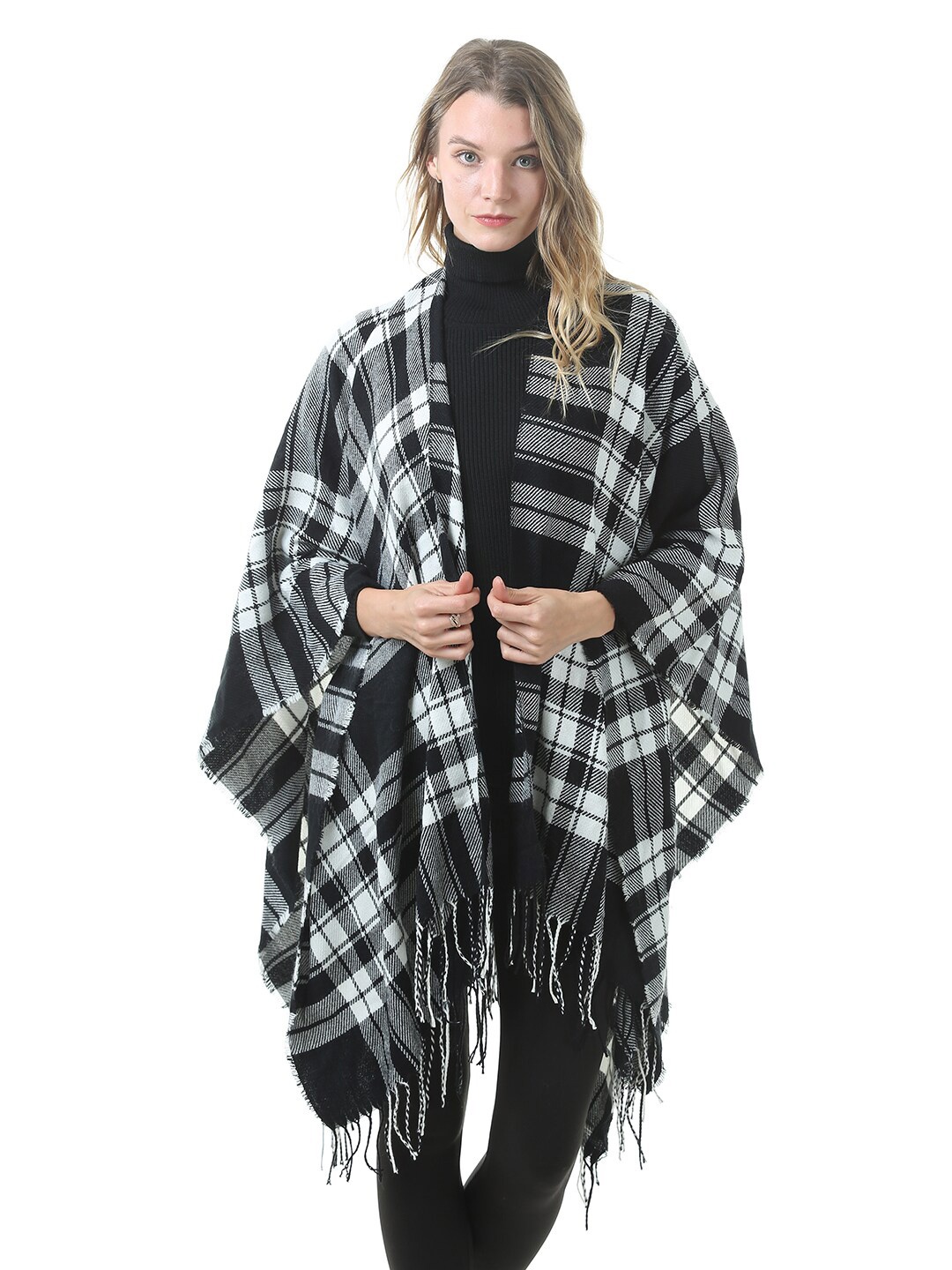 

JC Collection Women Checked Scarf, Black