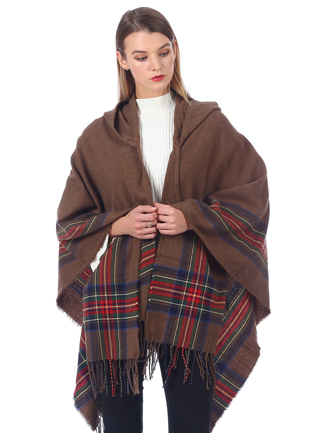 

JC Collection Women Checked Scarf, Khaki