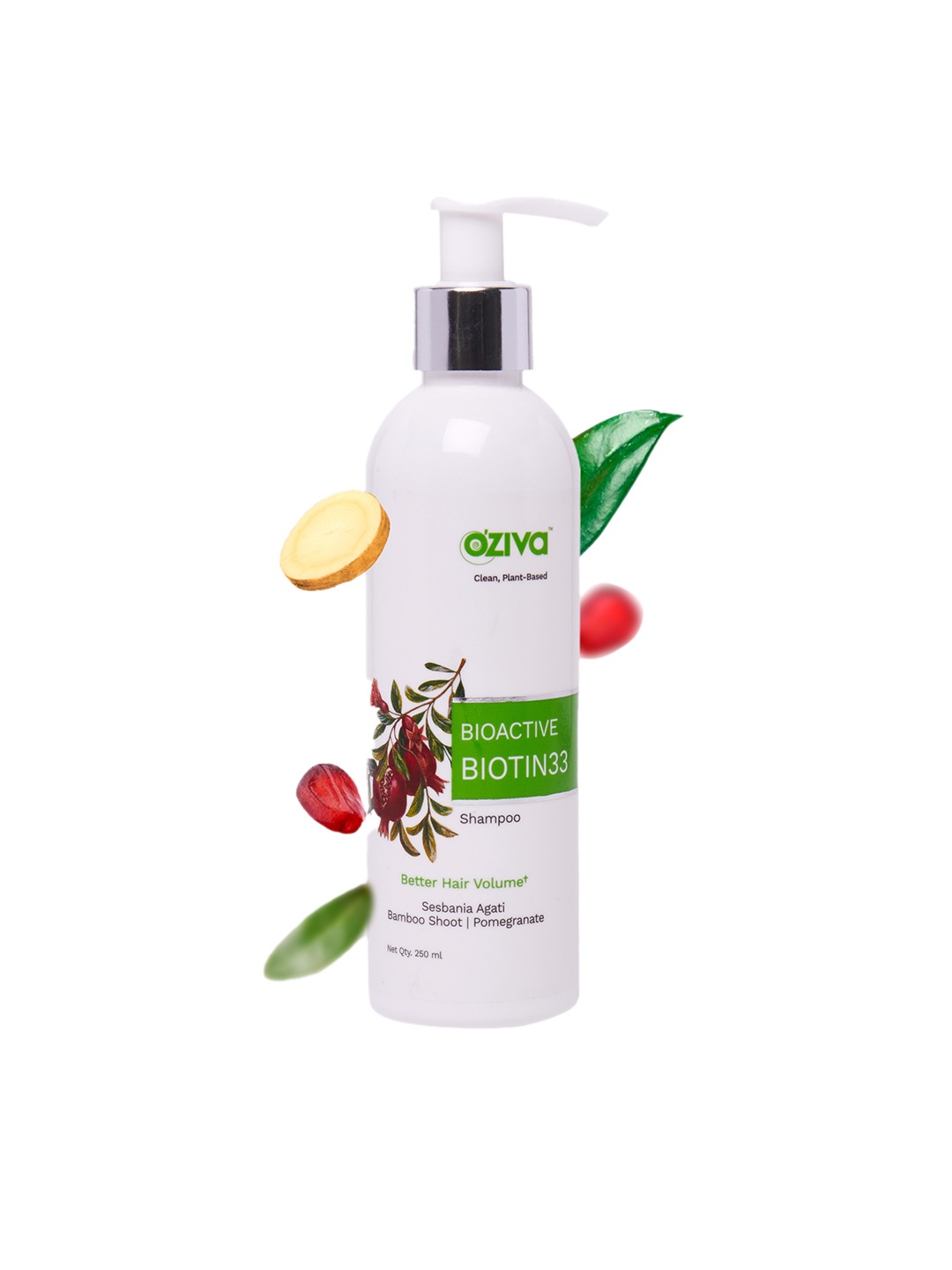 

OZiva Unisex Bioactive Biotin33 Shampoo 250ml, Green
