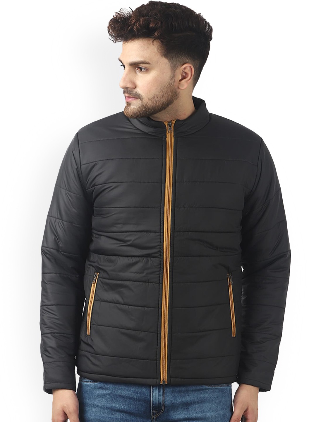 

AD & AV Men Black Solid Water Resistant Quilted Jacket