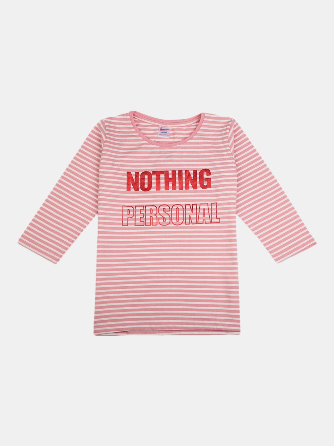 

V-Mart Girls Pink Striped Cotton T-shirt