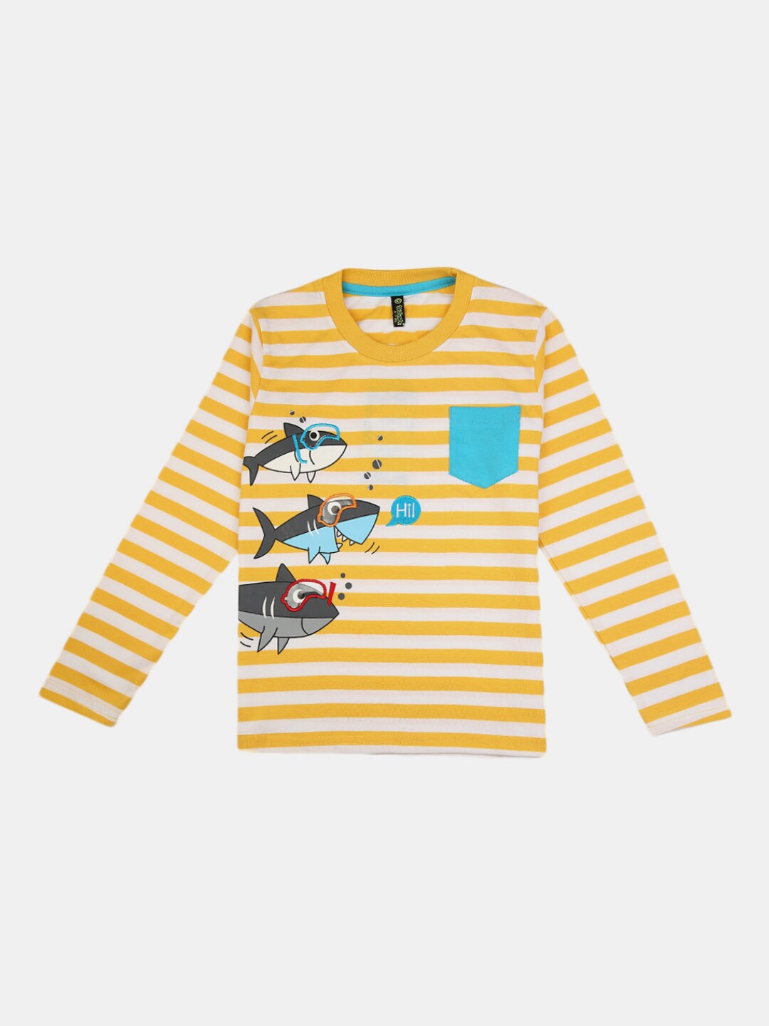 

V-Mart Boys Yellow Striped T-shirt