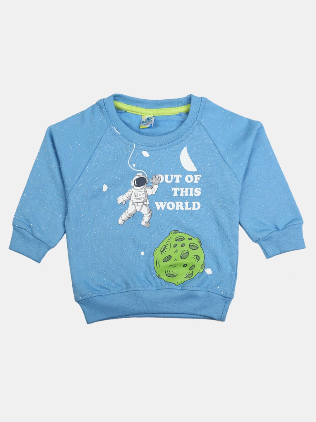V-Mart Kids Blue Printed Cotton T-shirt