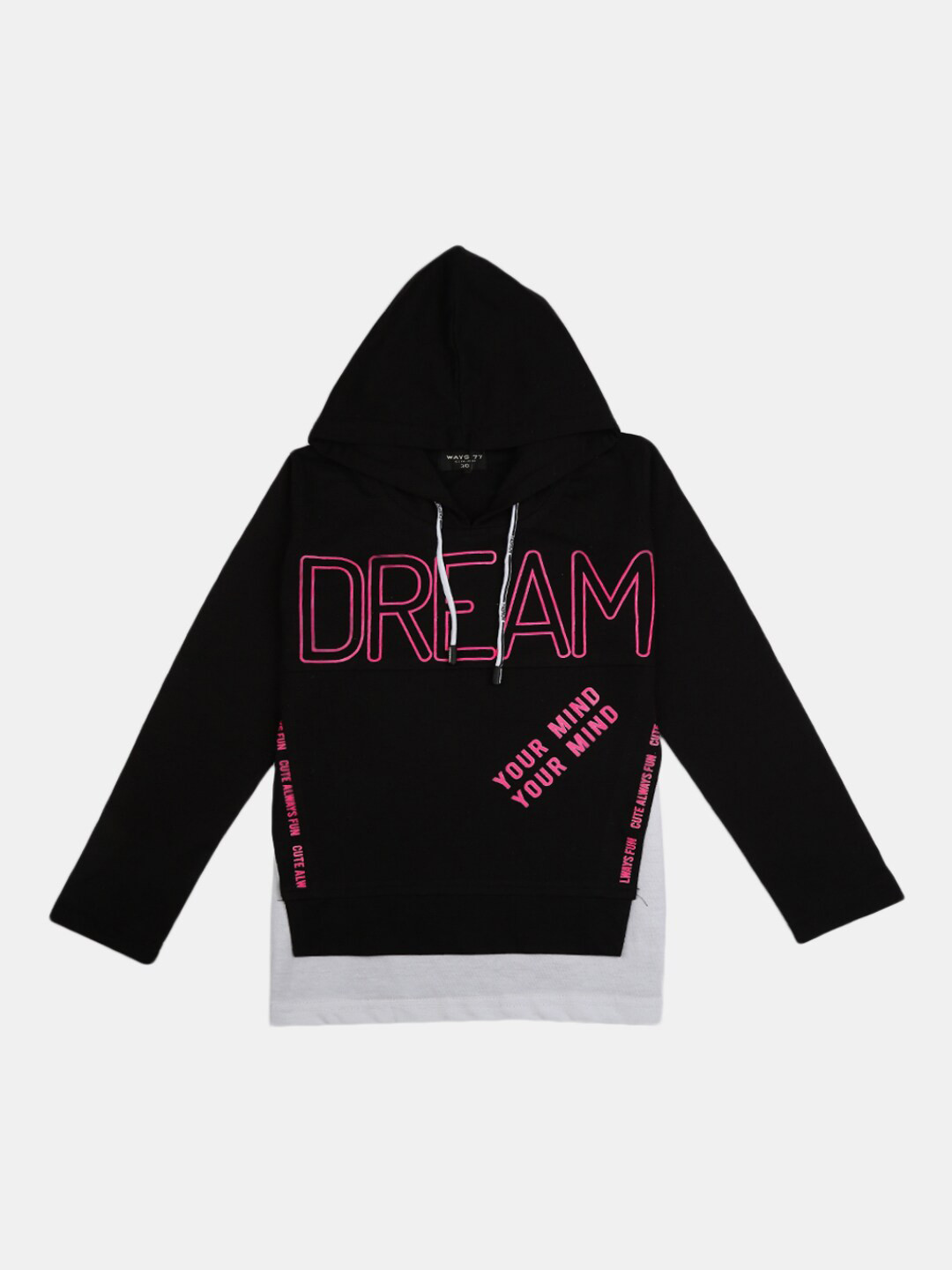 

V-Mart Girls Black Typography Printed T-shirt