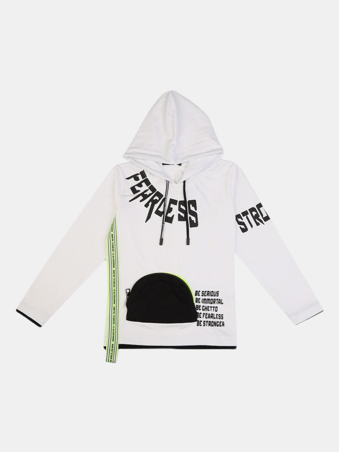 

V-Mart Boys White & Black Typography Printed T-shirt
