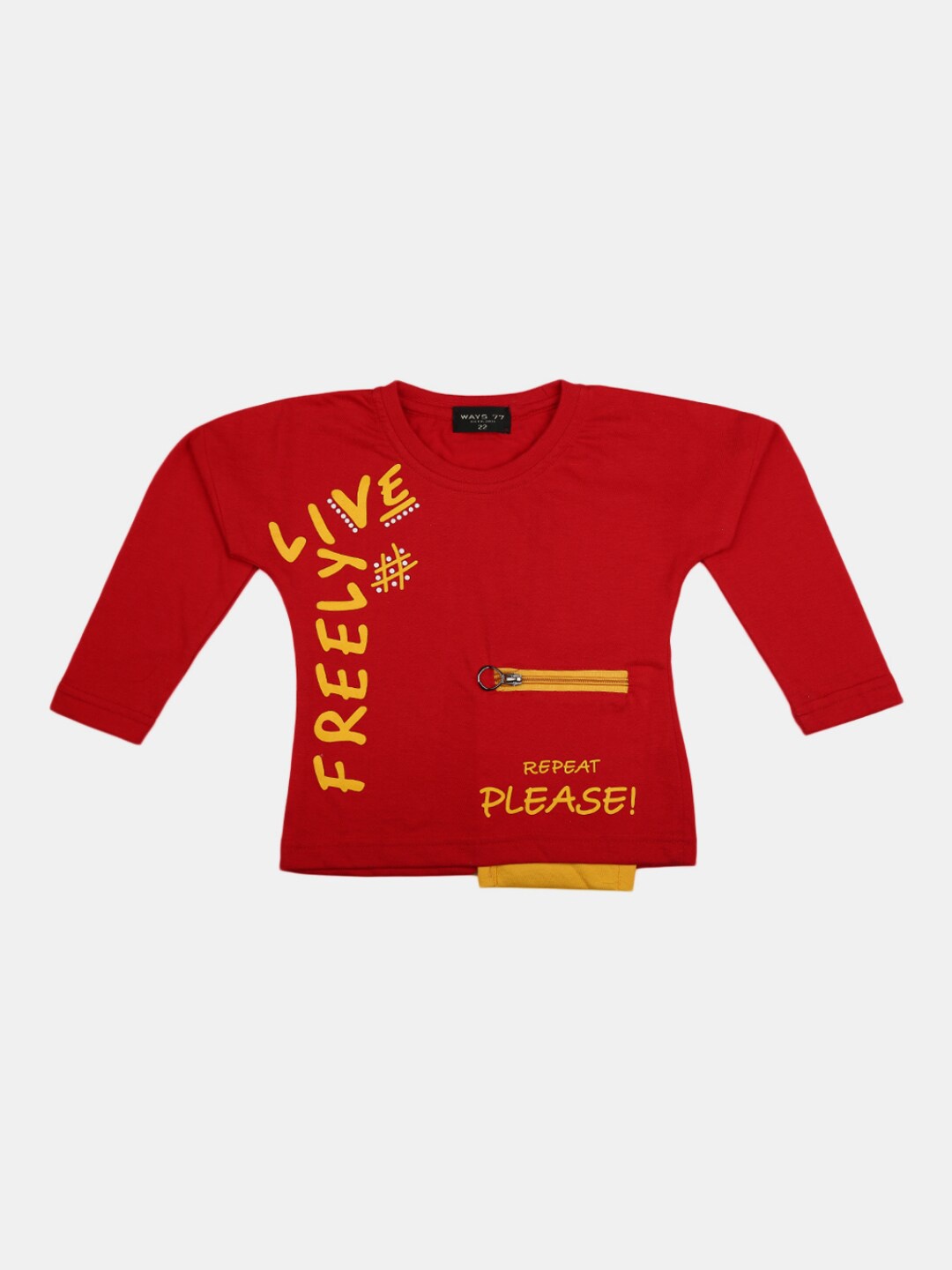 

V-Mart Girls Red Typography Printed T-shirt