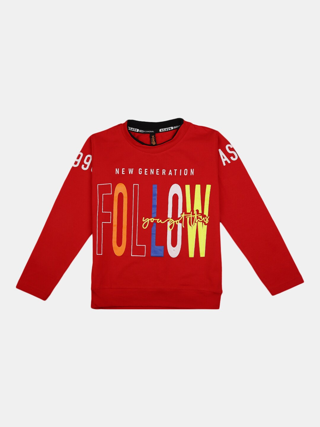 

V-Mart Boys Red Typography Printed T-shirt