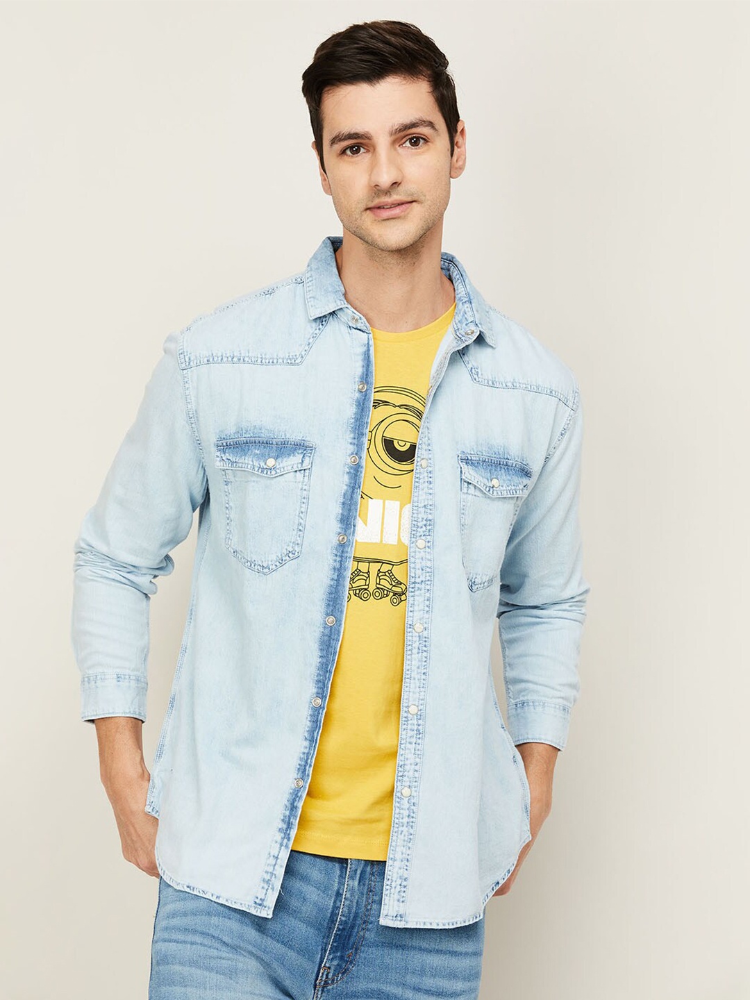 

Forca Men Blue Faded Casual Shirt