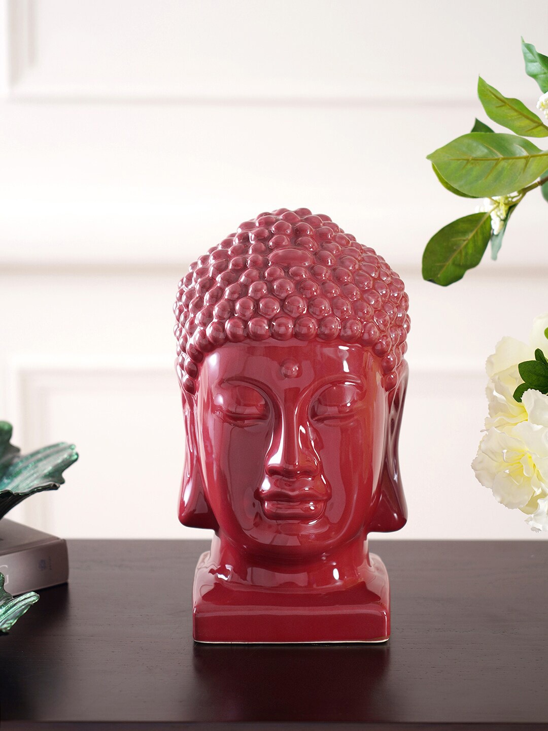 

Pure Home and Living Red Solid Buddha Showpiece