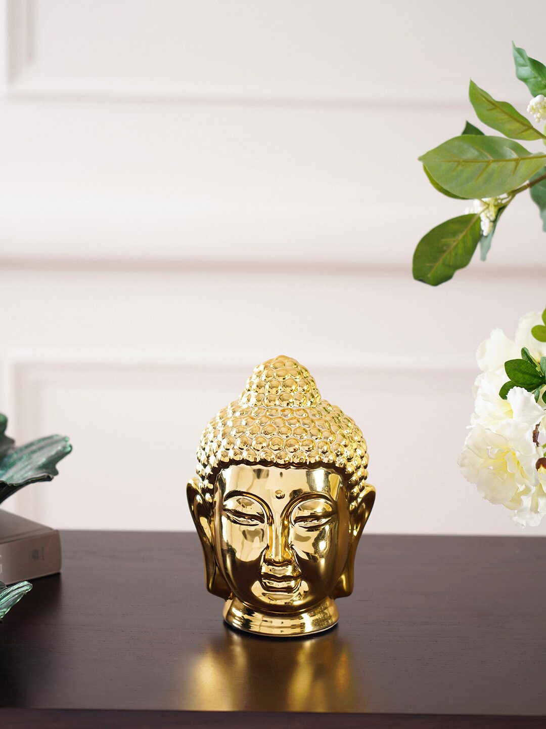 

Pure Home and Living Gold-Toned Exquisite Buddha Head Showpiece