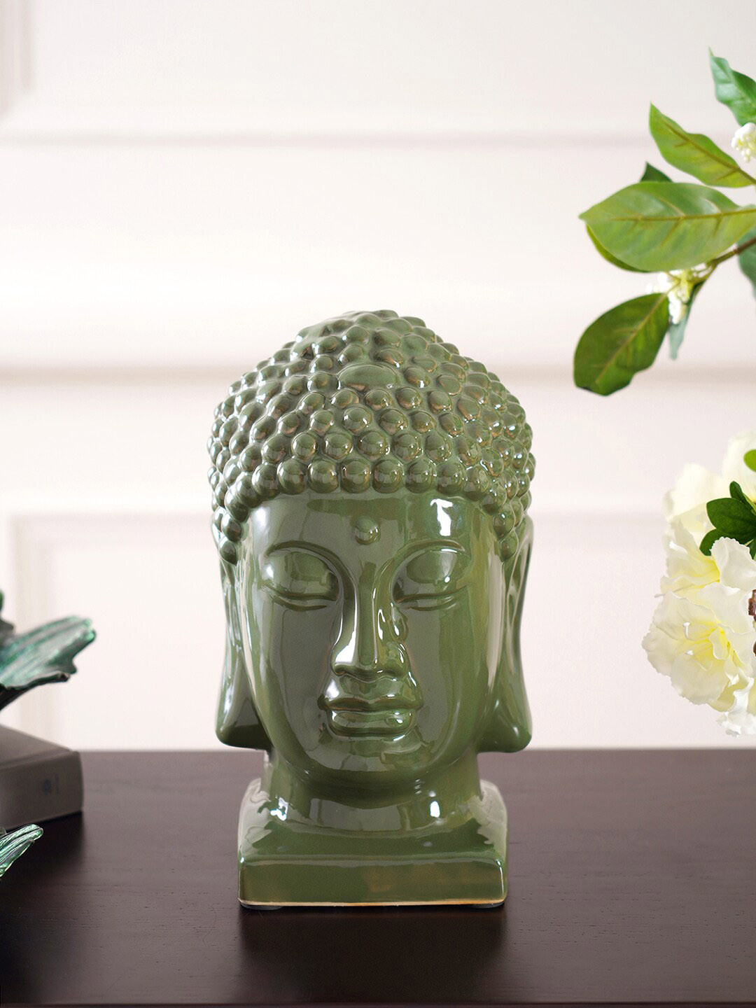 

Pure Home and Living Green Buddha Showpiece