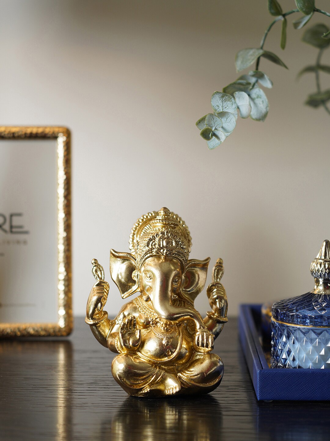 Pure Home and Living Gold-Toned Ganesha Showpiece