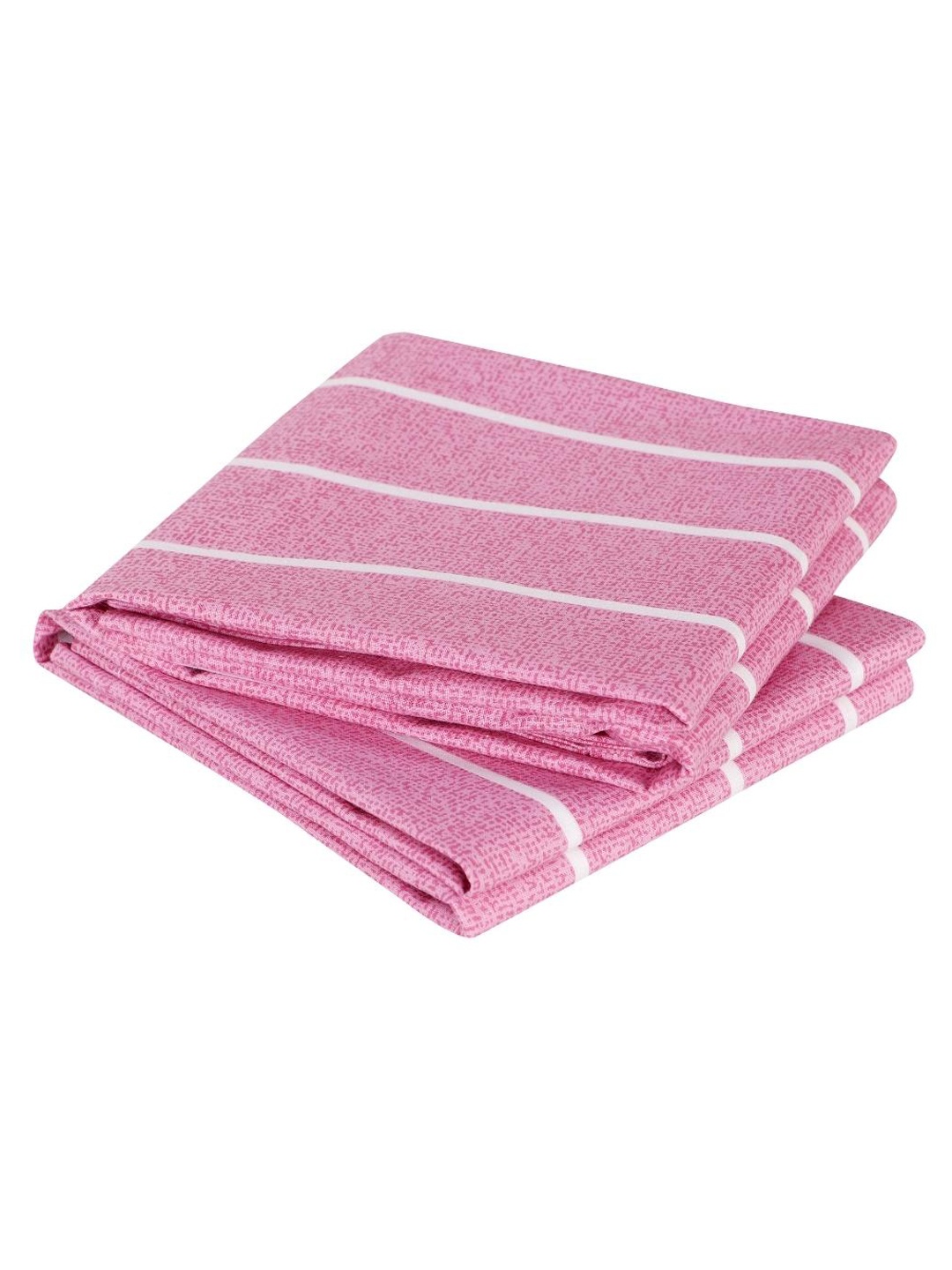 

A Homes Grace Set Of 2 Pink Solid Cotton 144 TC Pillow Covers
