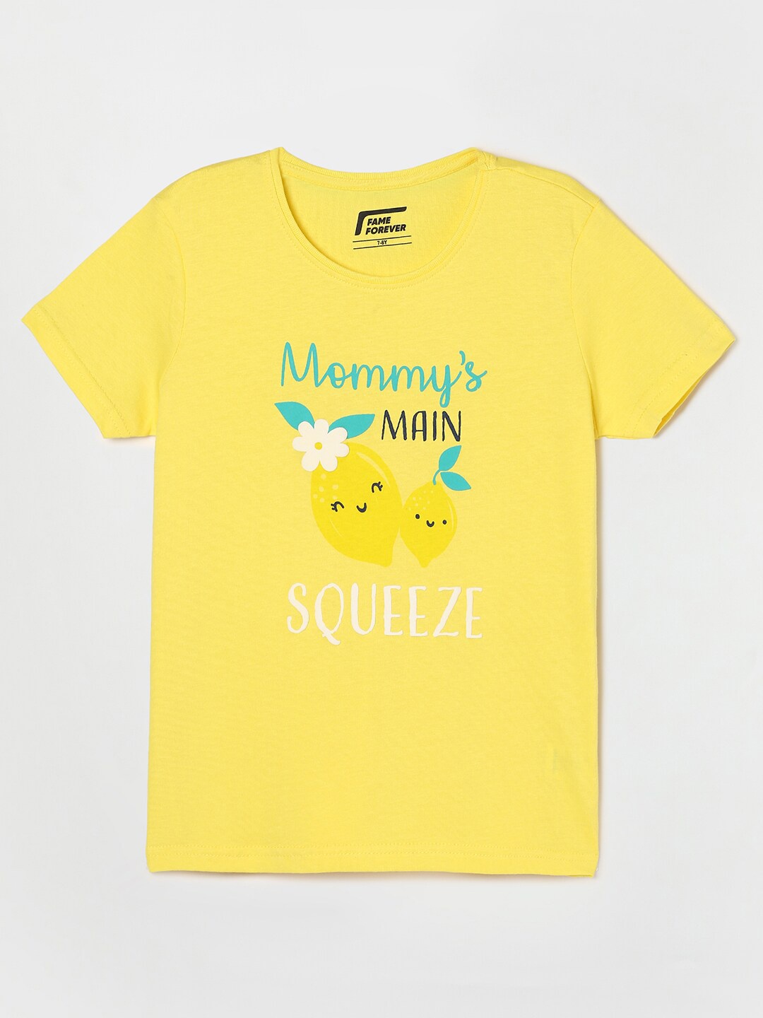 

Fame Forever by Lifestyle Girls Yellow Typography Printed Pure Cotton T-shirt