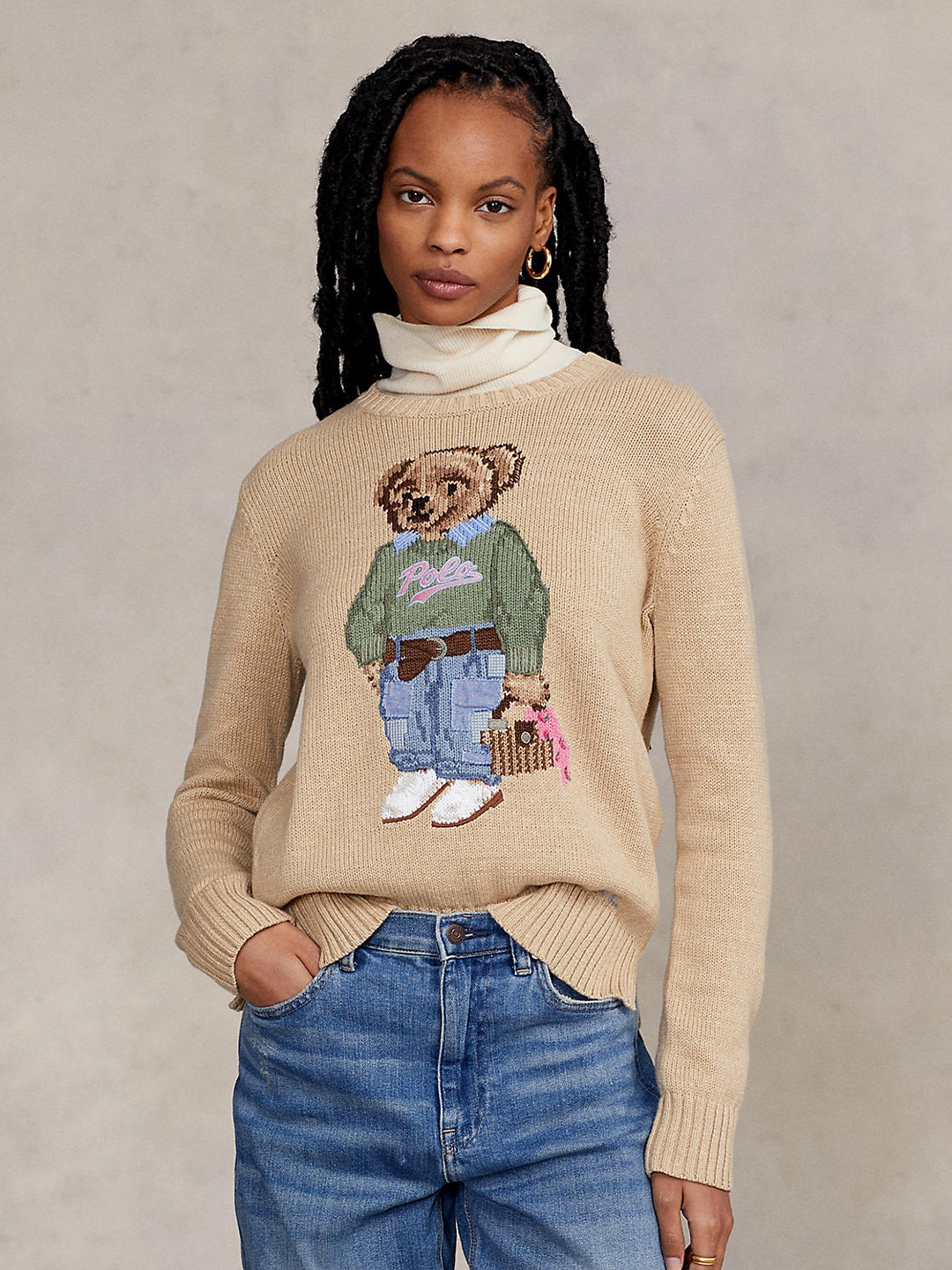 

Polo Ralph Lauren Women Brown & Green Printed Pullover