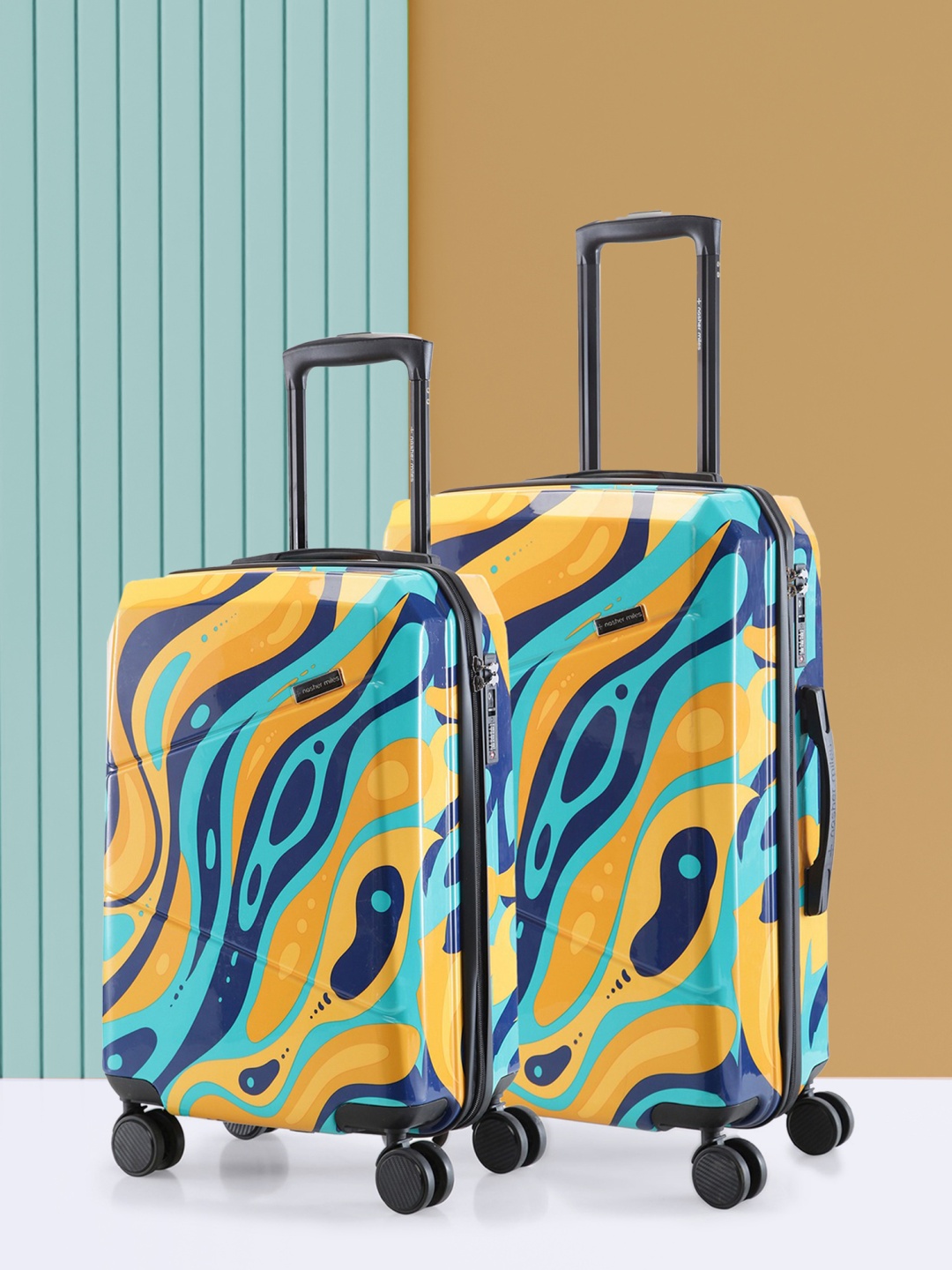

Nasher Miles Set of 2 Yellow & Blue Hard-sided Polycarbonate Luggage