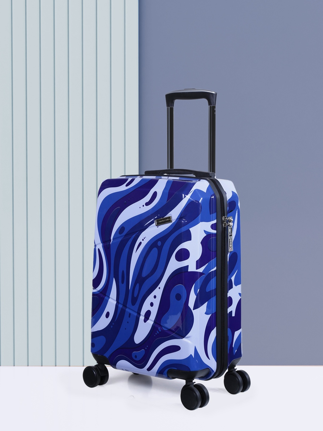 

Nasher Miles Blue Printed Hard-Sided Trolley Bags