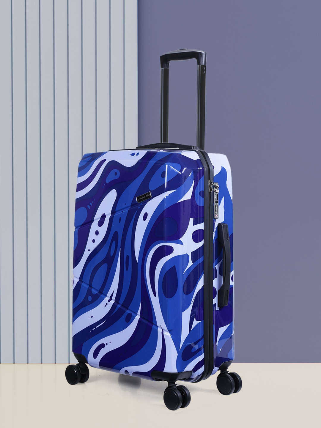 

Nasher Miles Manali Printed Hard-Sided Trolley Bag- 65 cm, Blue