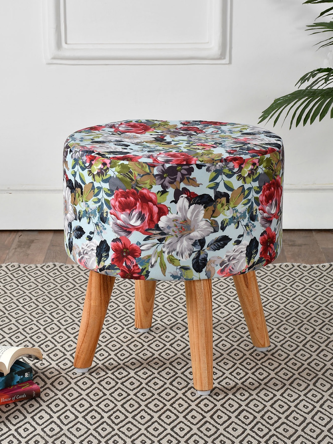 

RIANCE CREATIONS Blue & Green Printed Ottomans
