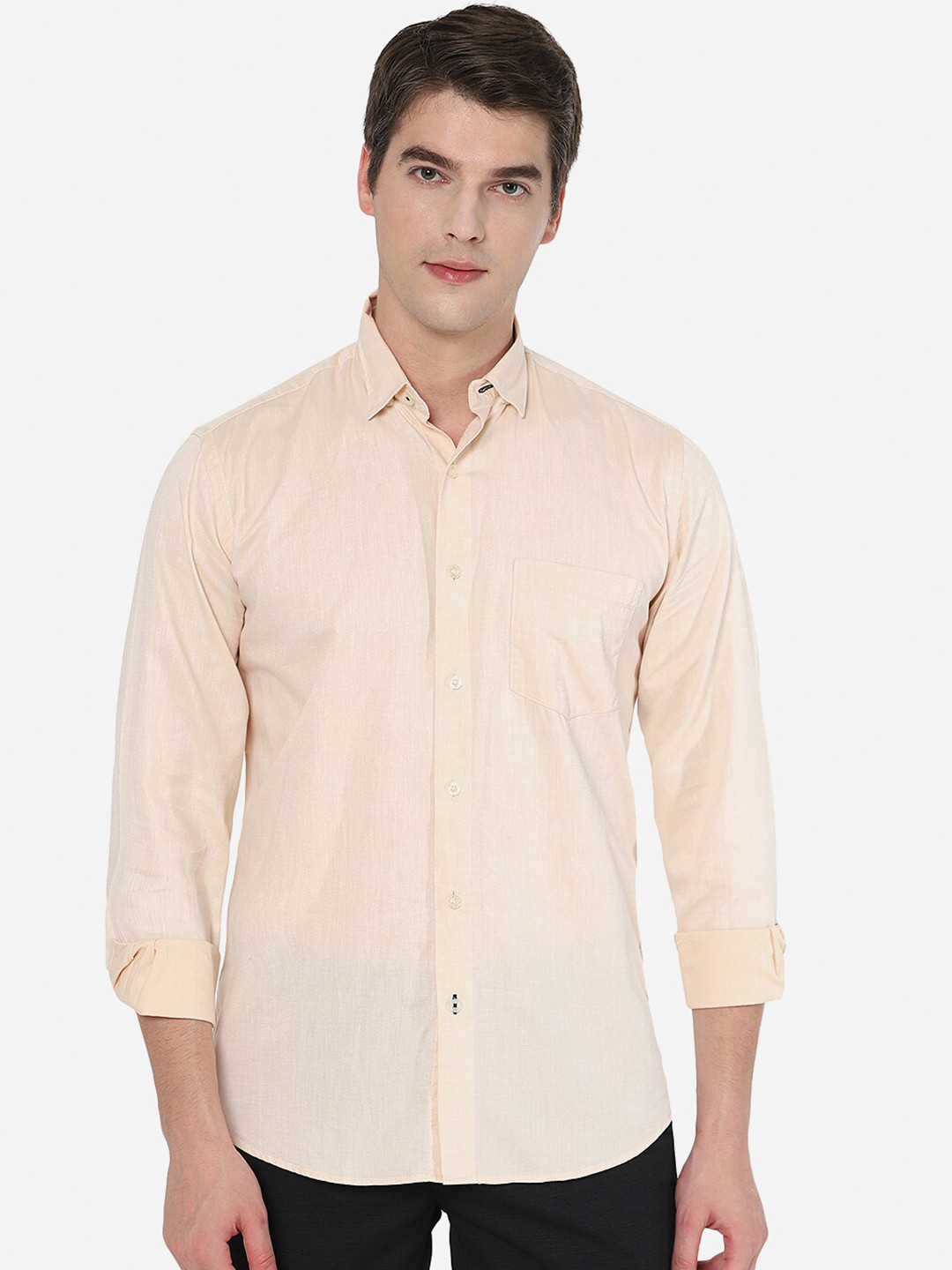 

JADE BLUE Men Beige Slim Fit Casual Shirt