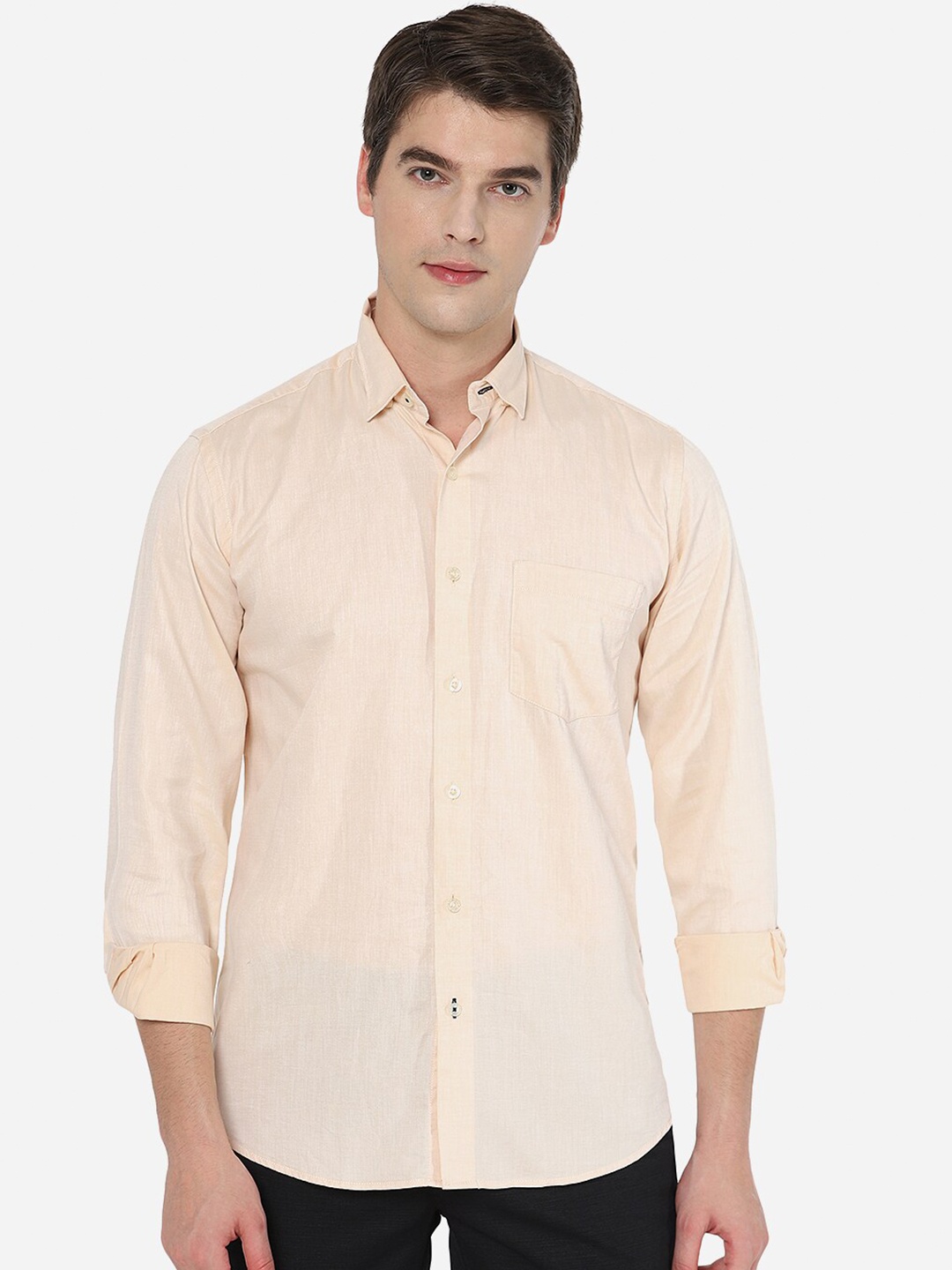 

JADE BLUE Men Beige Slim Fit Casual Shirt