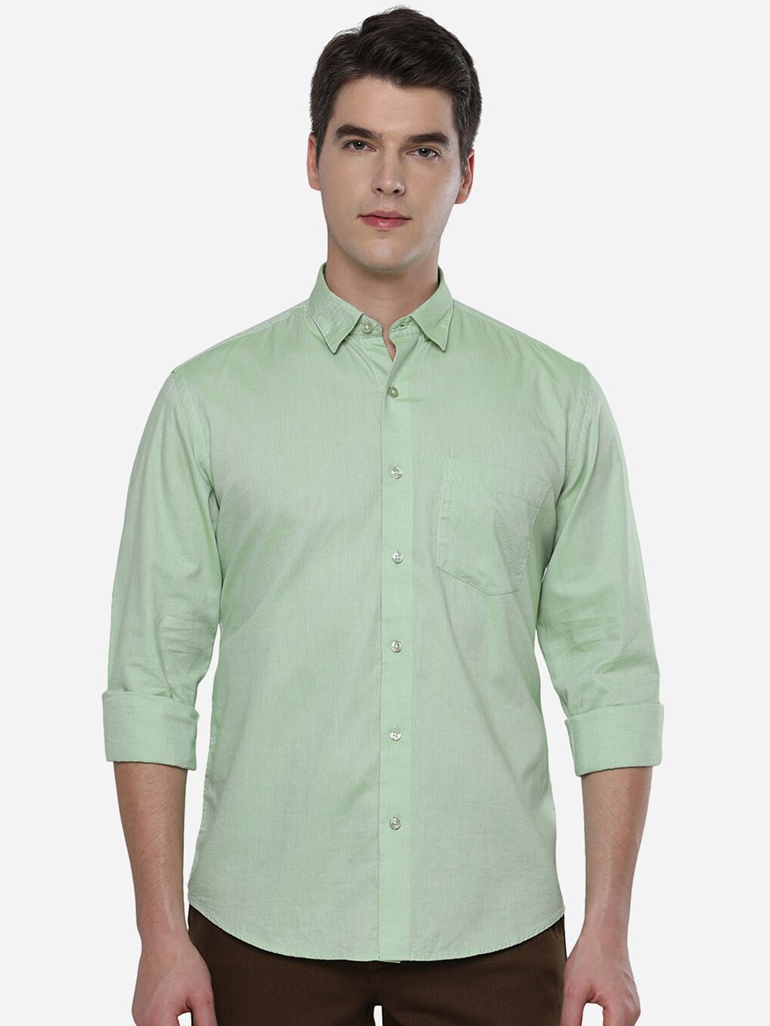 

JADE BLUE Men Green Slim Fit Casual Shirt