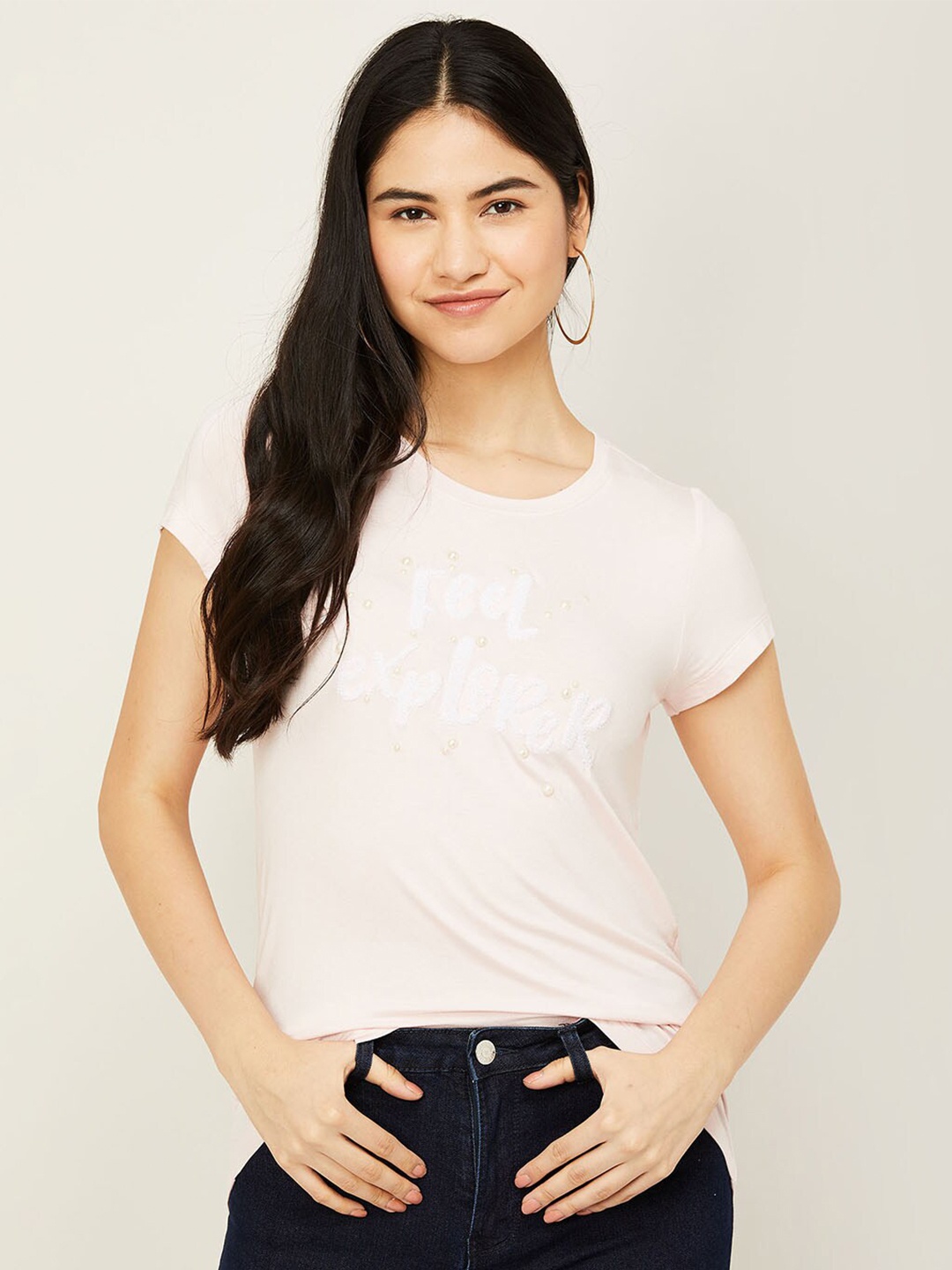

Fame Forever by Lifestyle Women Pink Typography Printed T-shirt