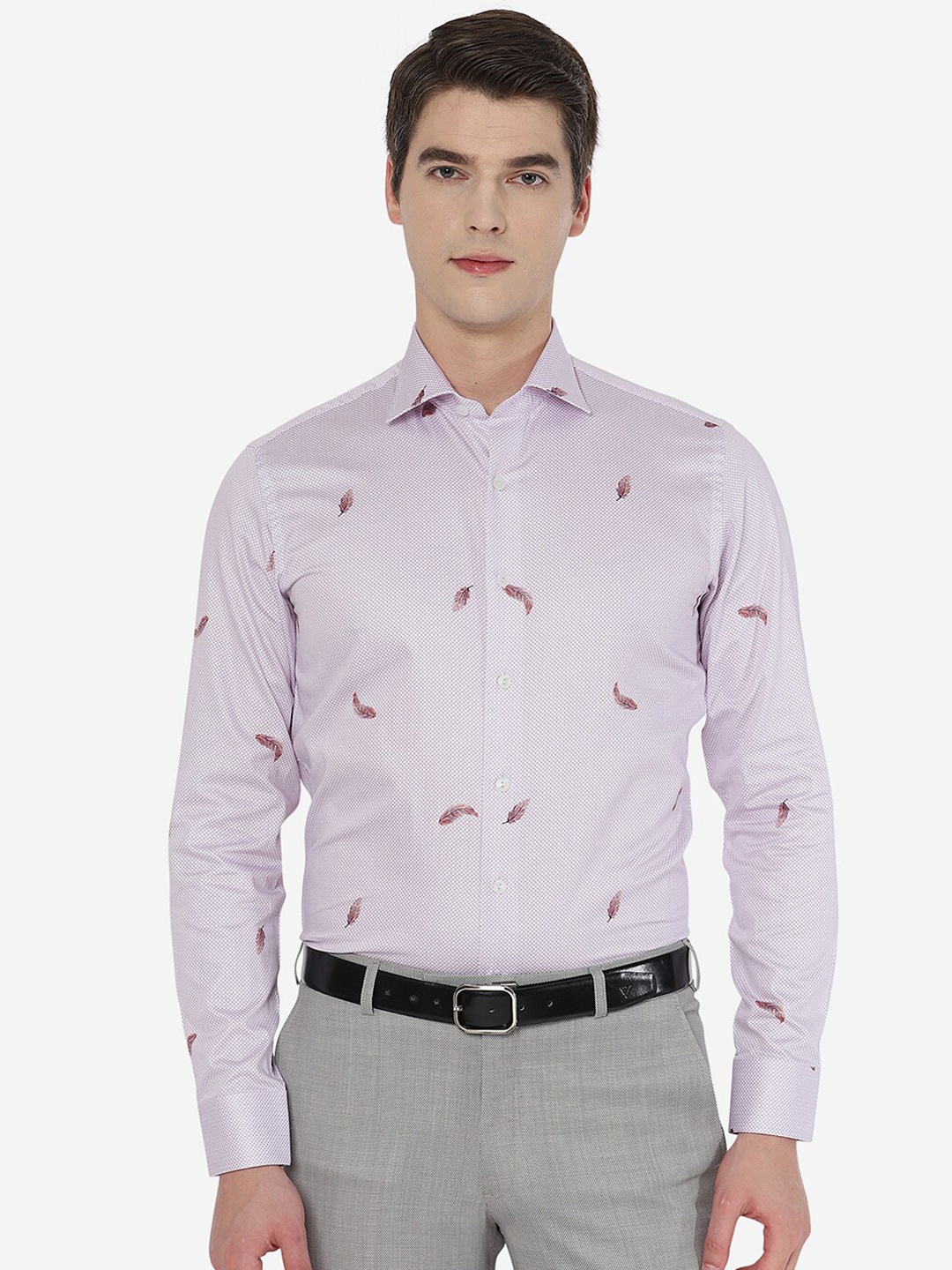 

WYRE Men Purple Tight Slim Fit Printed Casual Shirt