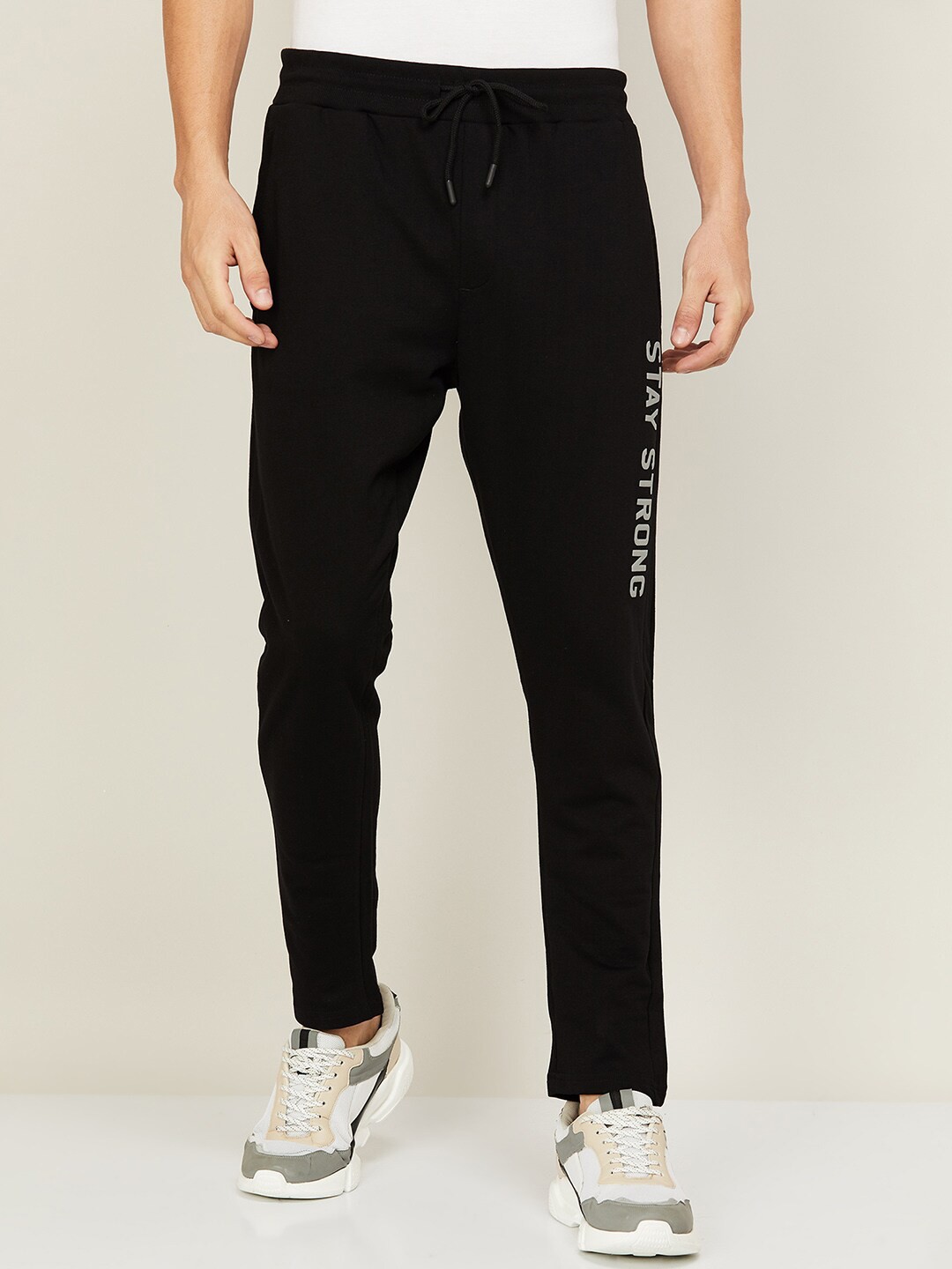 

Fame Forever by Lifestyle Men Black Typography Printed Cotton Track Pants