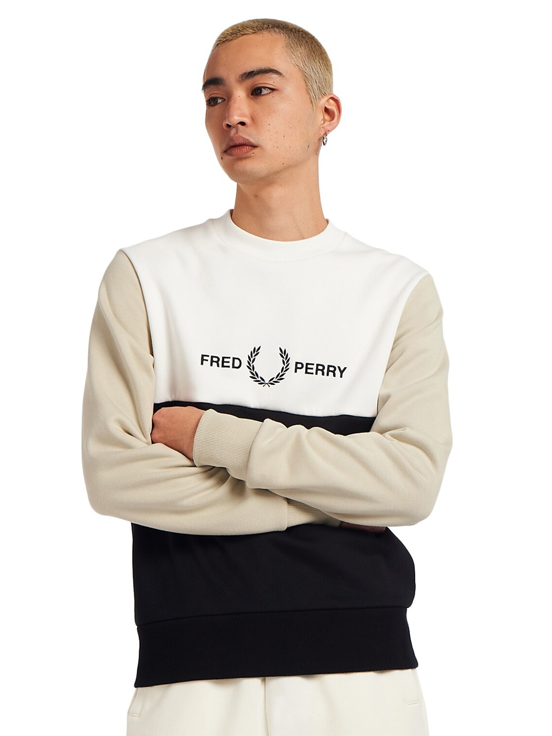 

Fred Perry Men Beige Colourblocked Sweatshirt