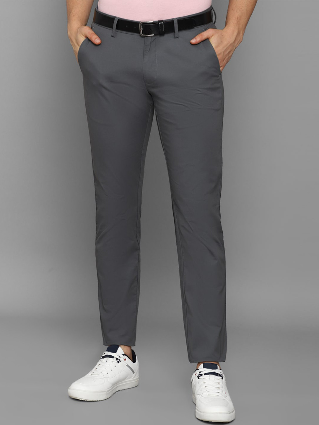 

Allen Solly Men Grey Slim Fit Trousers