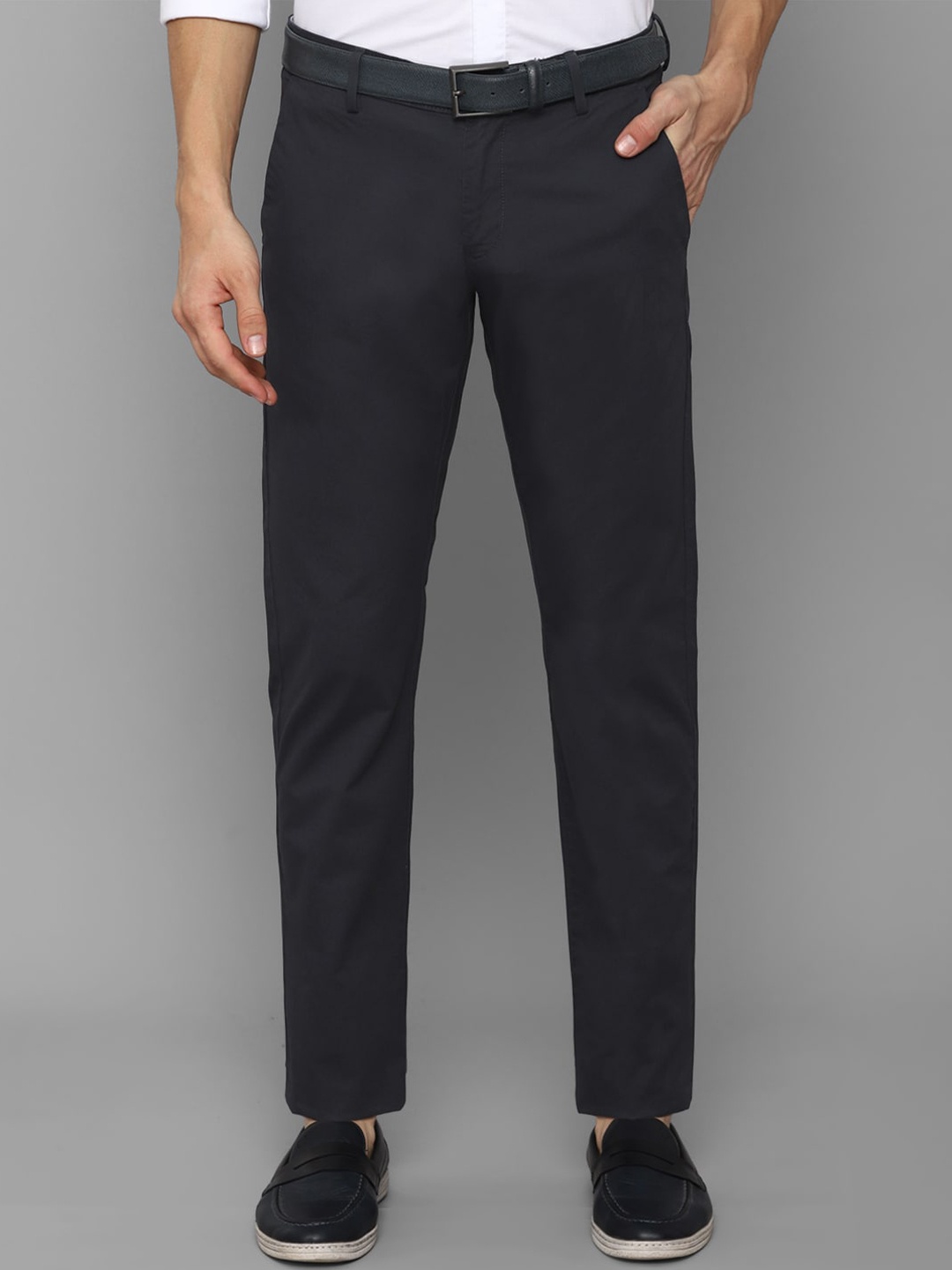 

Allen Solly Men Navy Blue Slim Fit Trousers